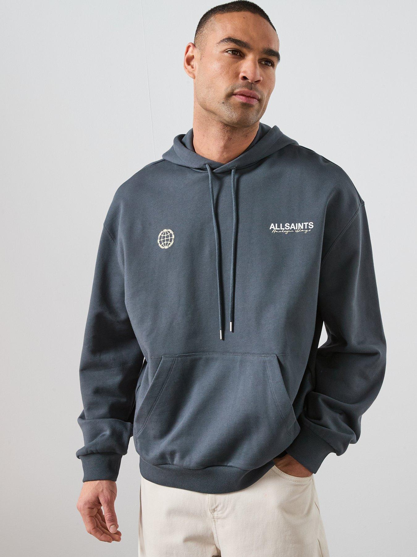 Image 2 of 6 of AllSaints Emblem Graphic Hoodie - Black
