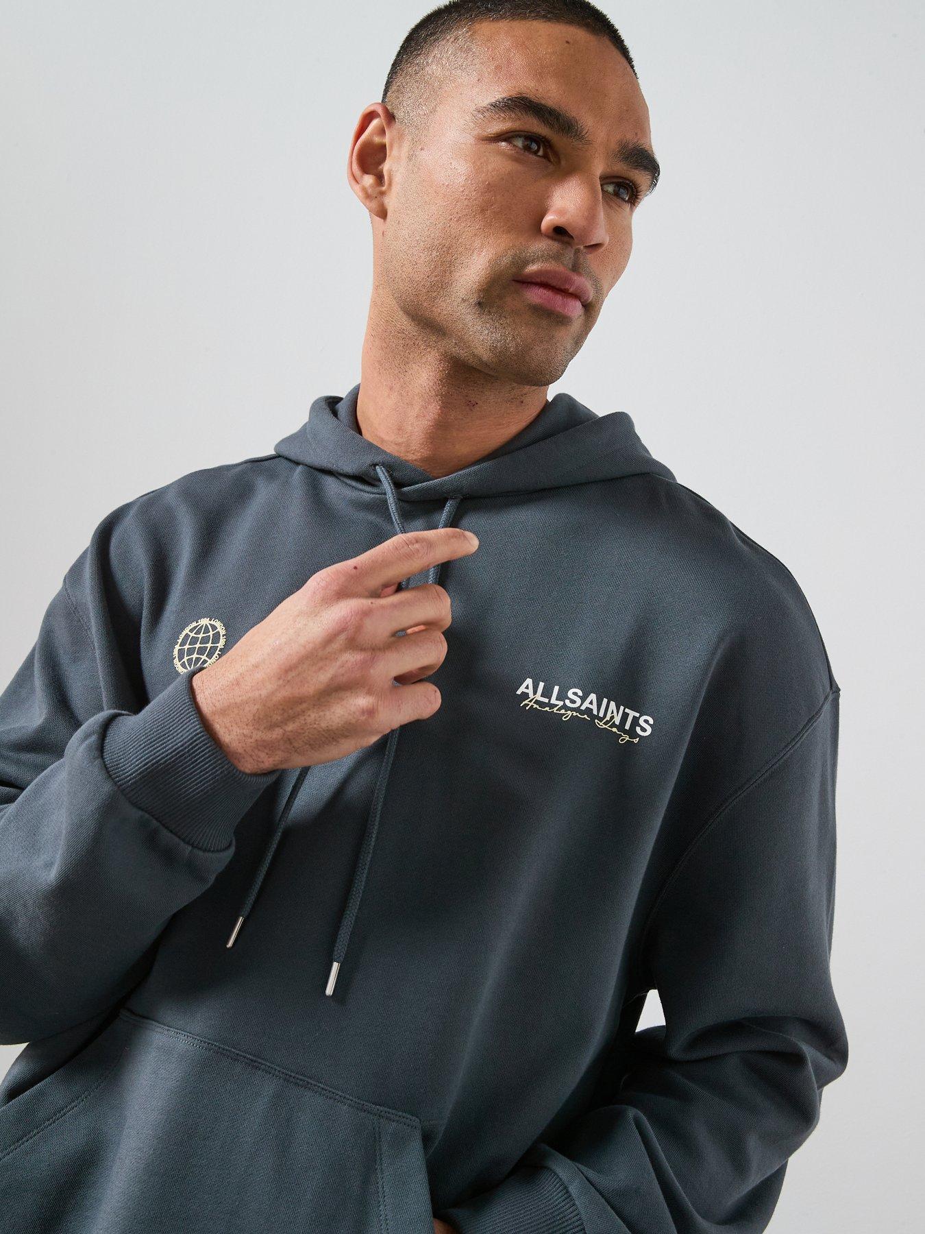 Image 4 of 6 of AllSaints Emblem Graphic Hoodie - Black