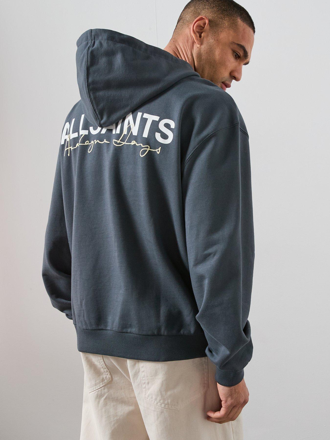 Image 6 of 6 of AllSaints Emblem Graphic Hoodie - Black