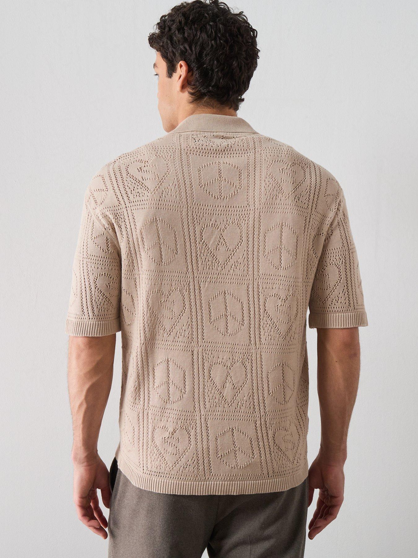 Image 2 of 6 of AllSaints Arktx Short Sleeve Knitted Fashion Cardigan