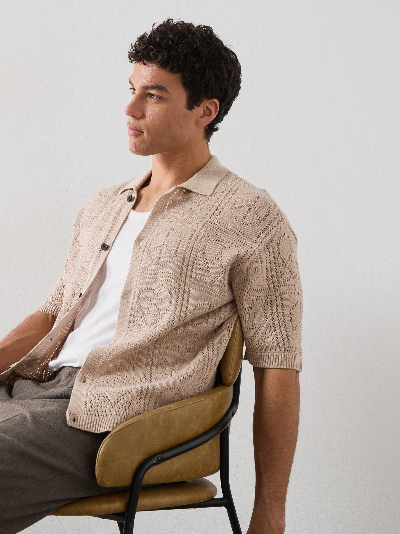 Image 4 of 6 of AllSaints Arktx Short Sleeve Knitted Fashion Cardigan