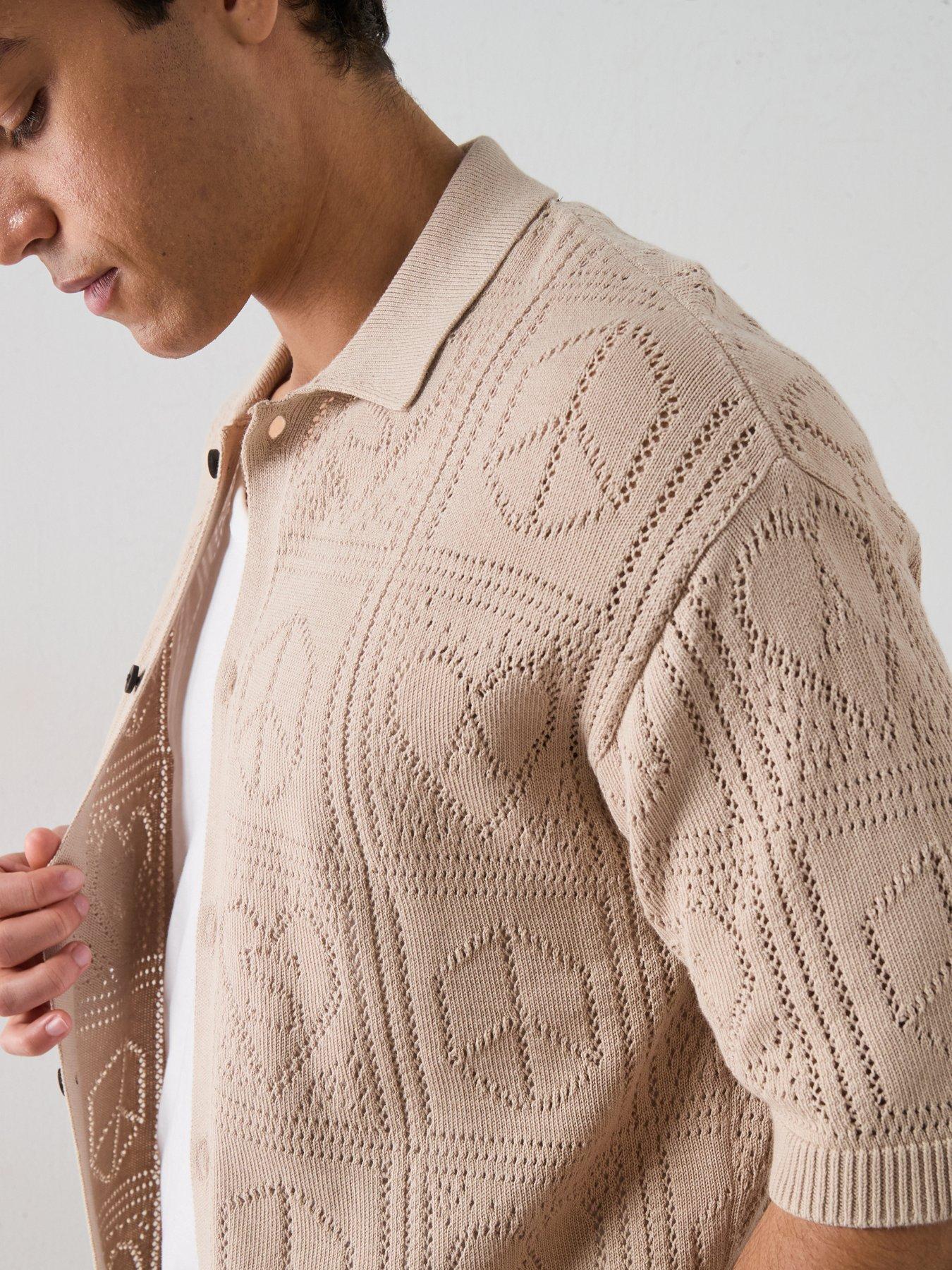 Image 5 of 6 of AllSaints Arktx Short Sleeve Knitted Fashion Cardigan