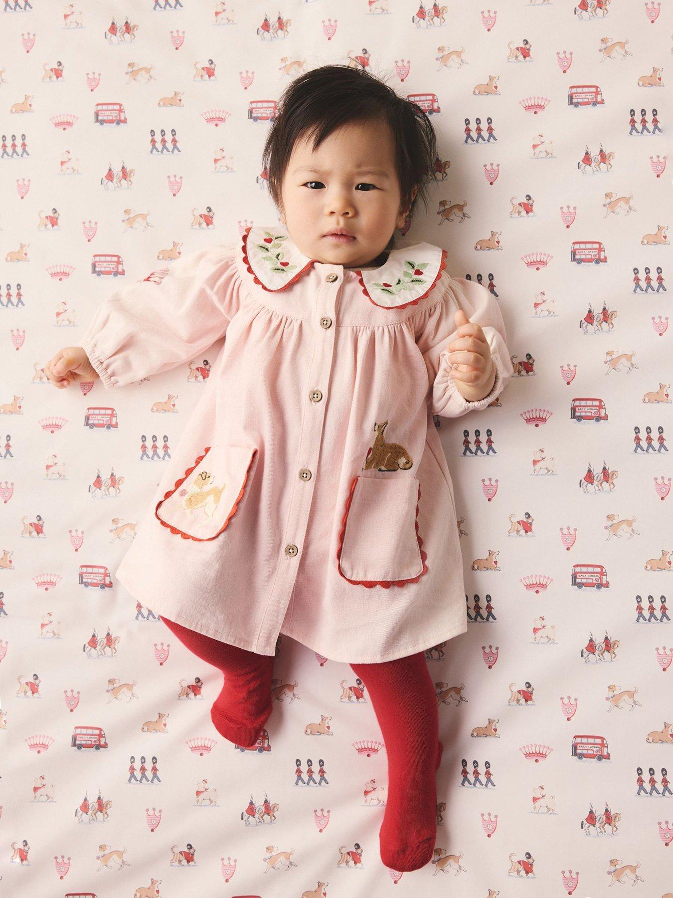 Cath Kidston Baby Girls Dog Woven Collared Dress - Pink