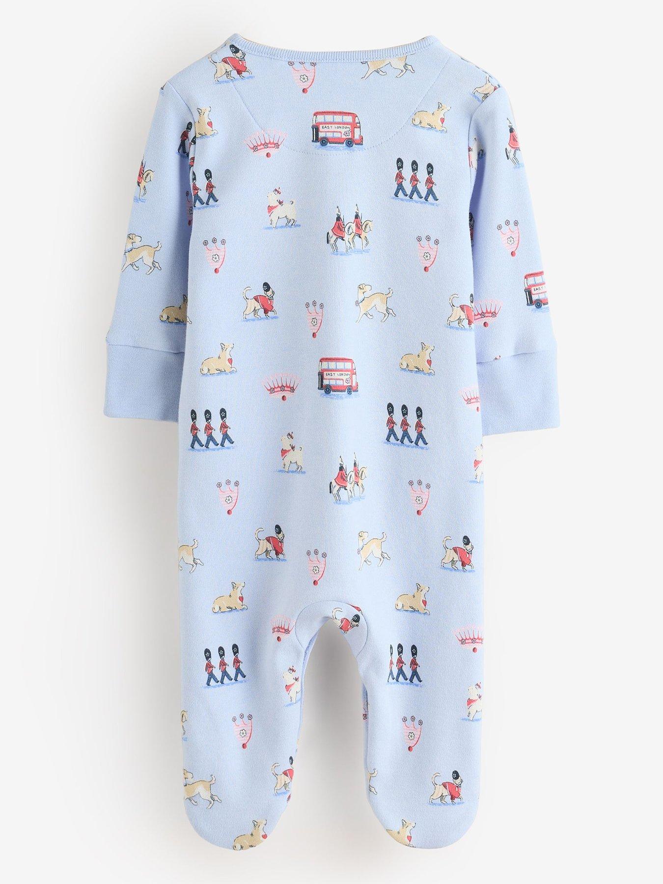 Image 3 of 7 of Cath Kidston Baby Boys London Print Sleepsuit - Blue