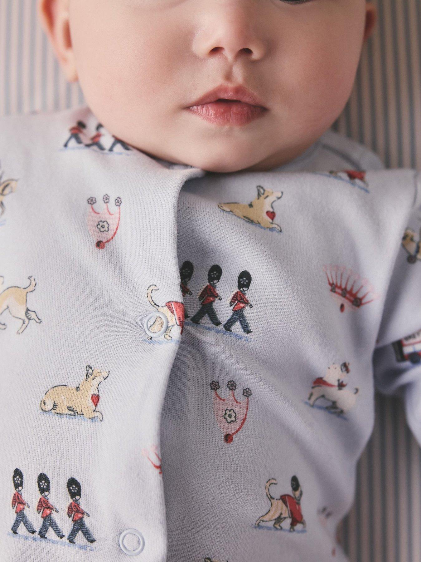 Image 5 of 7 of Cath Kidston Baby Boys London Print Sleepsuit - Blue