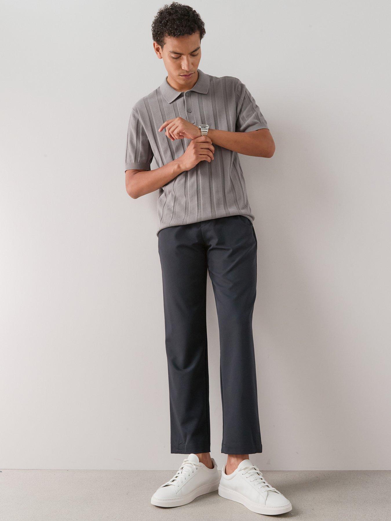 Image 3 of 7 of The Very Collection Pure Cotton Wide Rib Polo Shirt - Grey