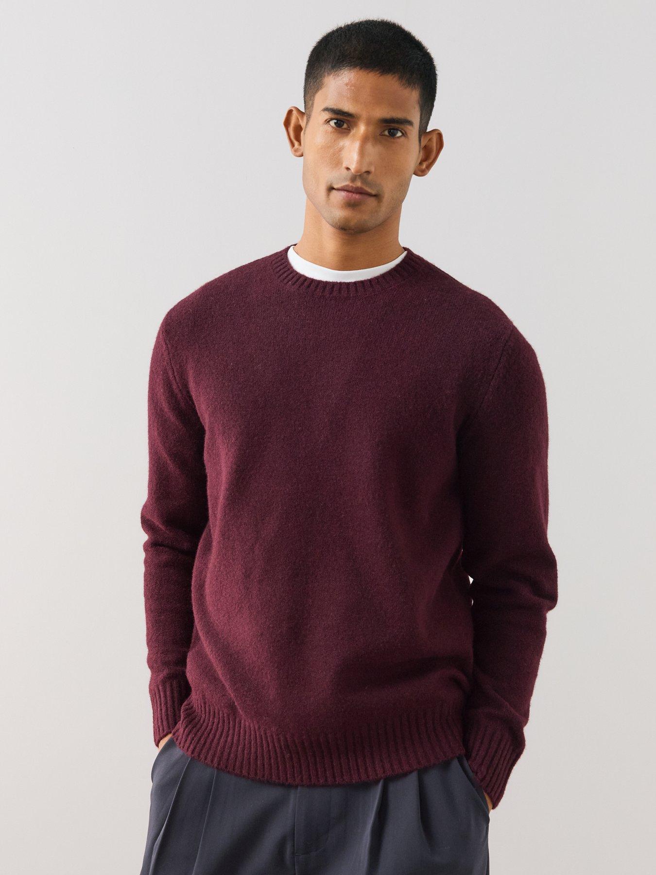 Image 1 of 6 of The Very Collection Mens Supersoft Crew Neck Jumper - Burgundy