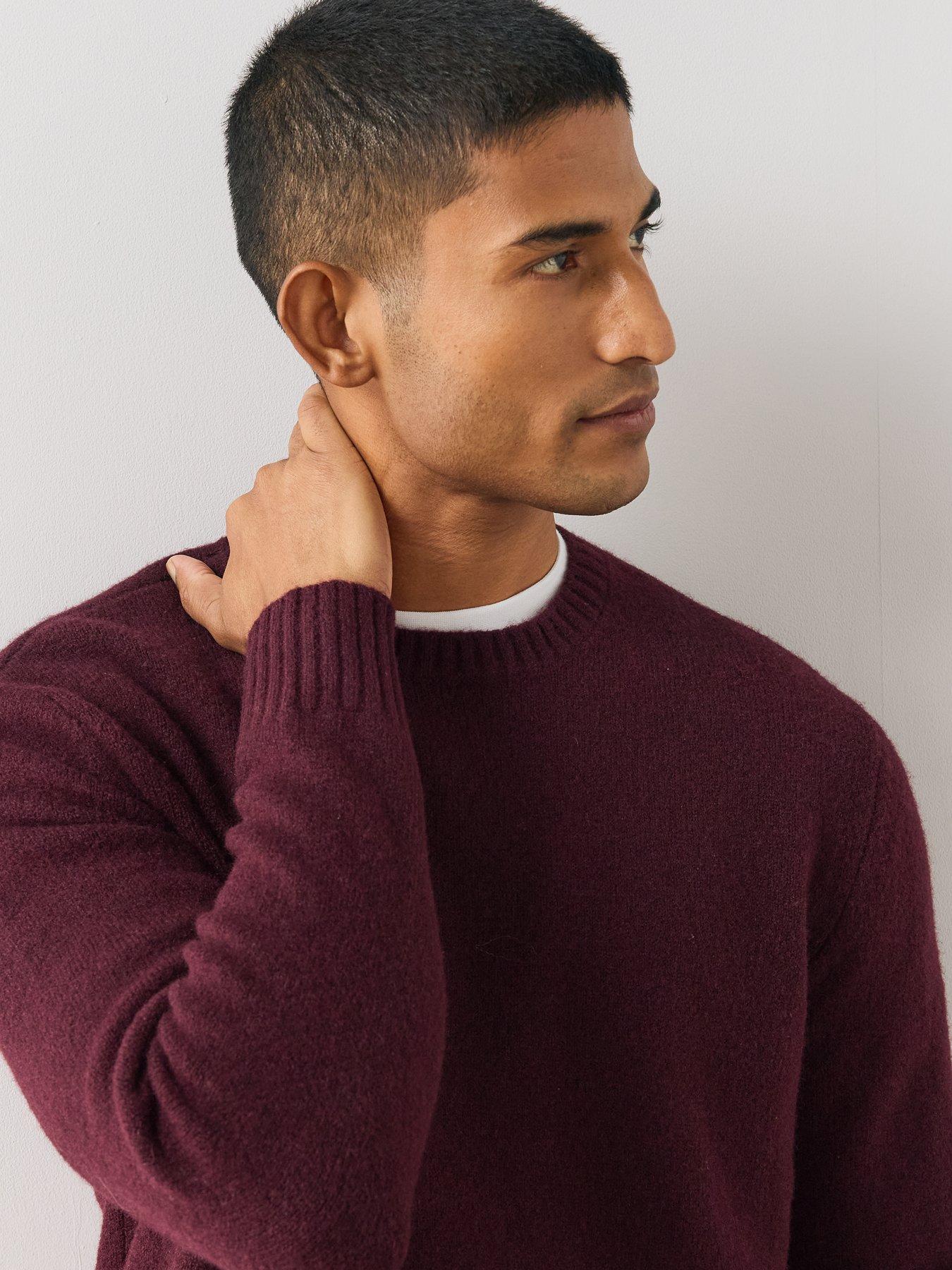 Image 4 of 6 of The Very Collection Mens Supersoft Crew Neck Jumper - Burgundy