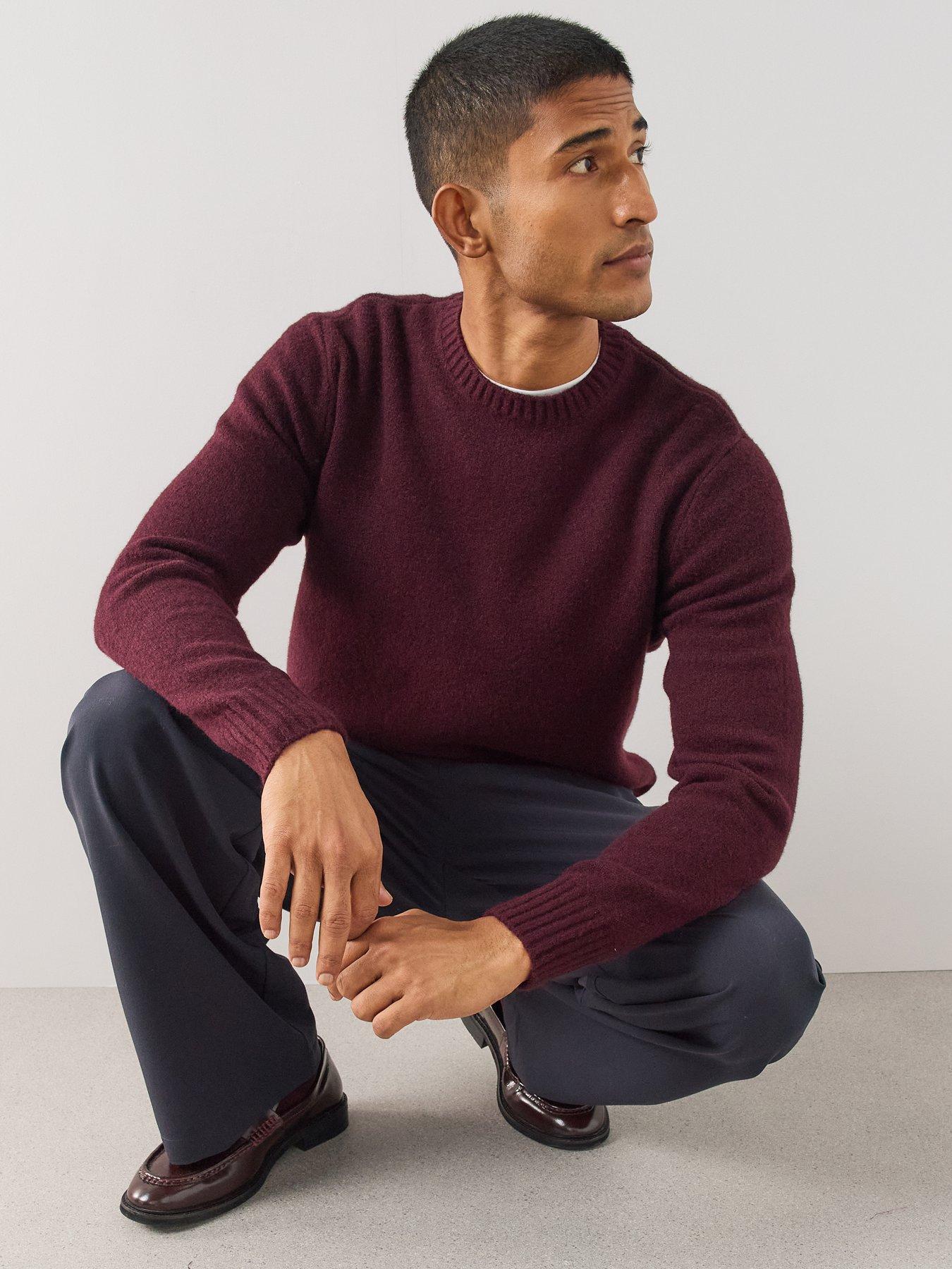 Image 5 of 6 of The Very Collection Mens Supersoft Crew Neck Jumper - Burgundy