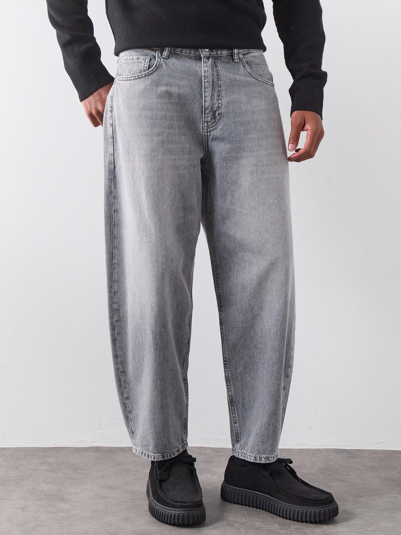  image of allsaints-barrel-trash-loose-jeans-grey