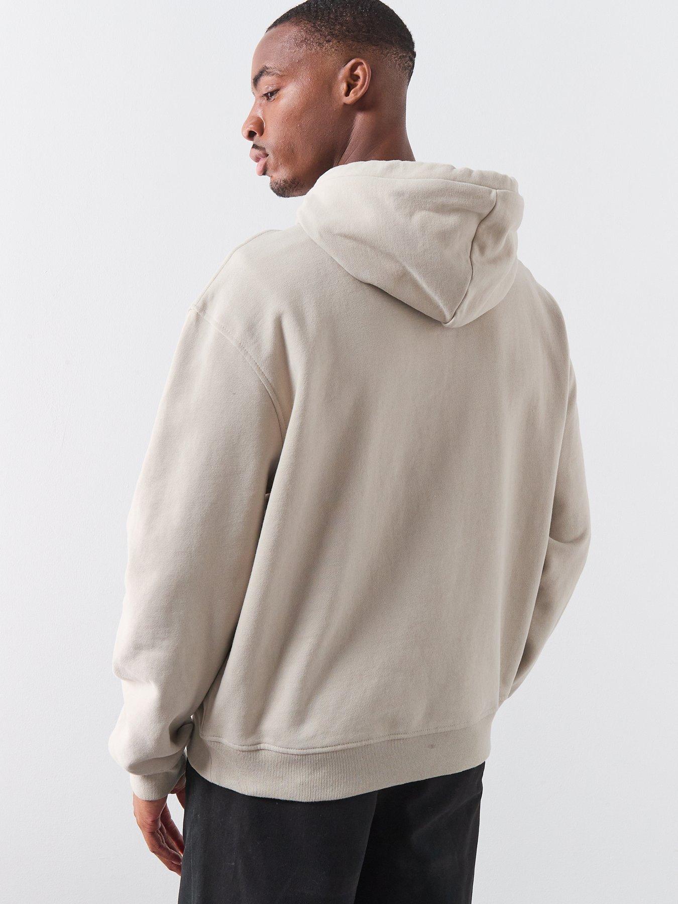  image of allsaints-asher-logo-hoodie-beige