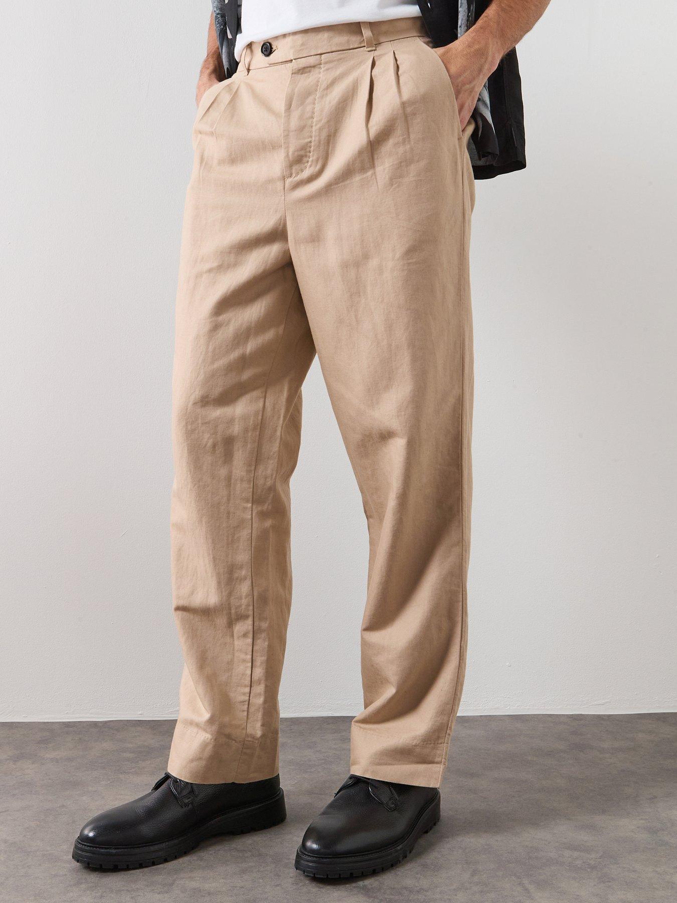 Image 1 of 6 of AllSaints Roland Trousers - Beige