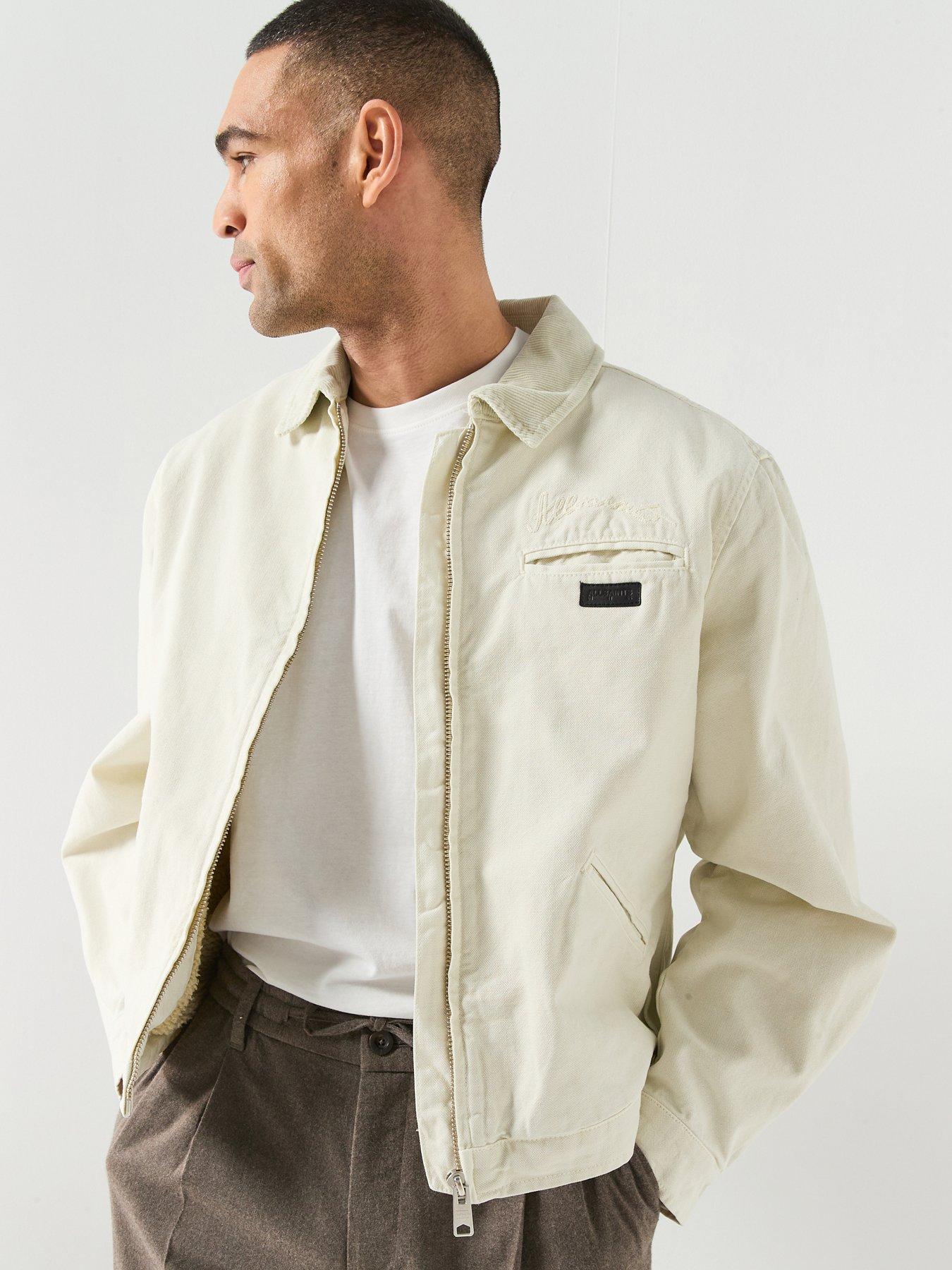 front image of allsaints-korey-borg-denim-jacket-off-white