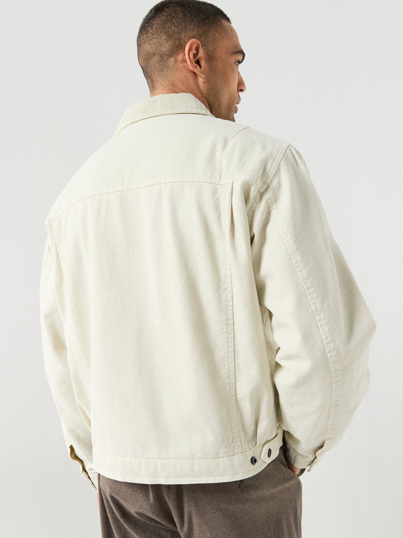  image of allsaints-korey-borg-denim-jacket-off-white