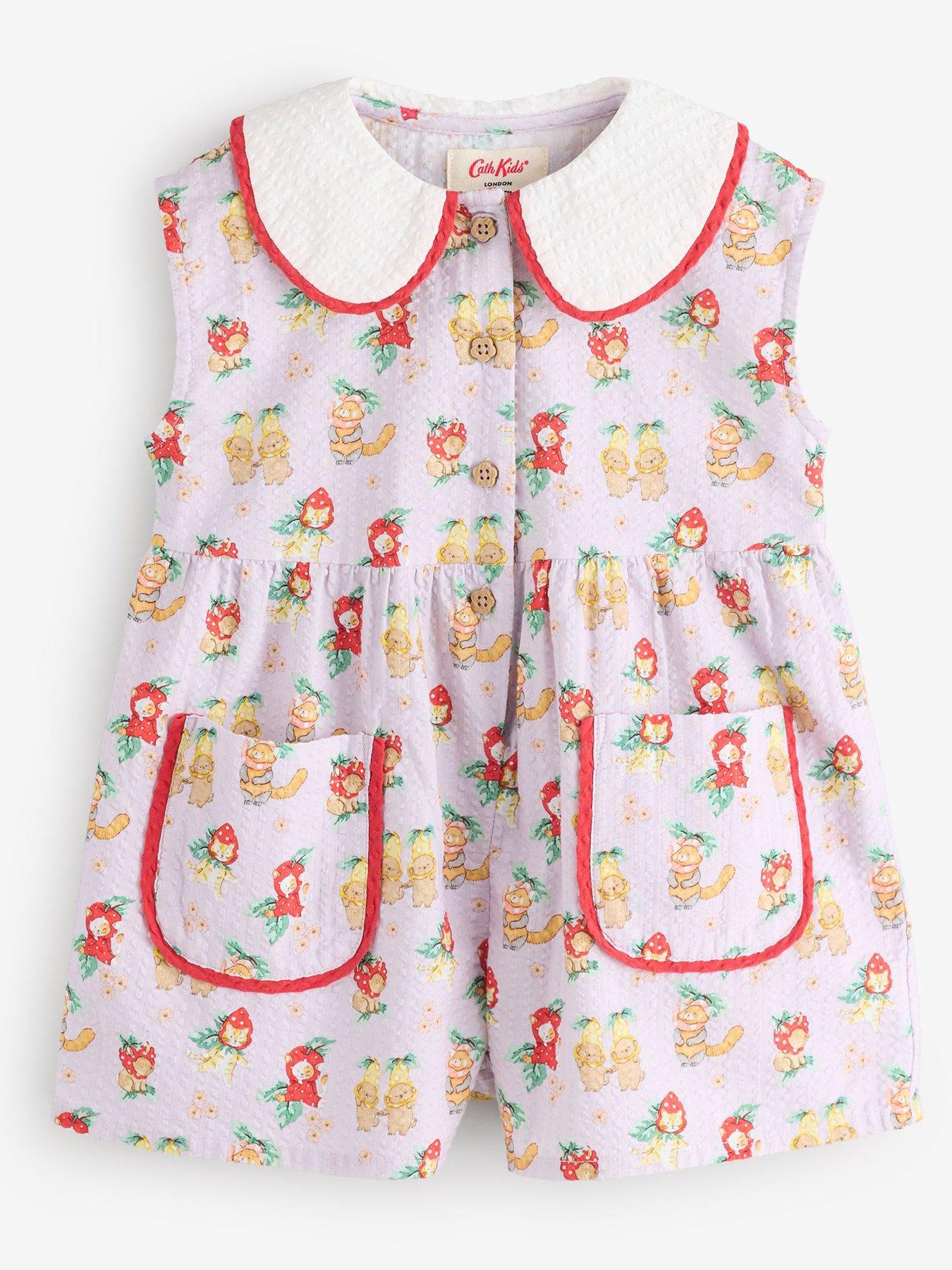 Cath Kidston Cat Print Playsuit - Red
