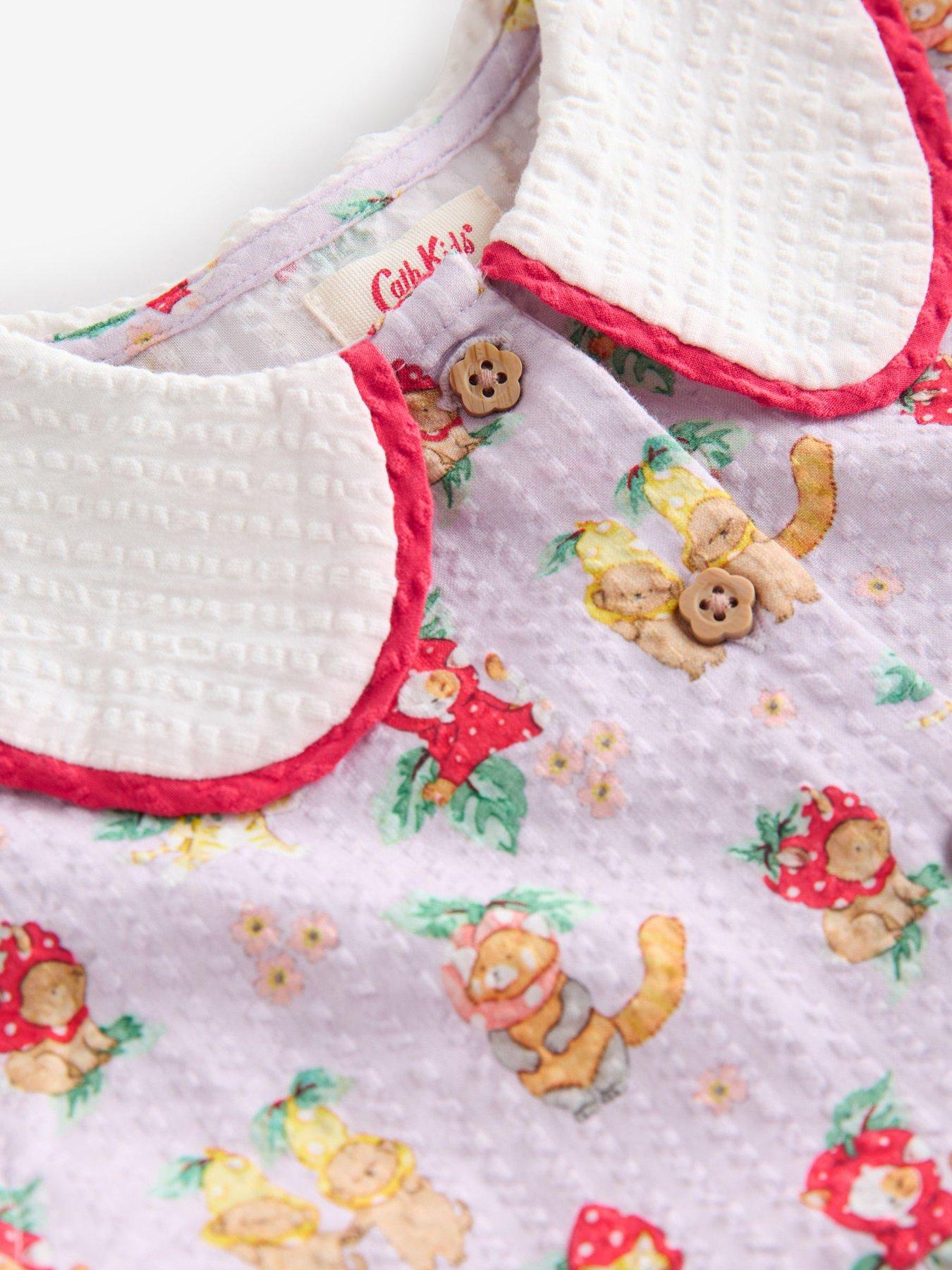 Image 3 of 5 of Cath Kidston Cat Print Playsuit - Red