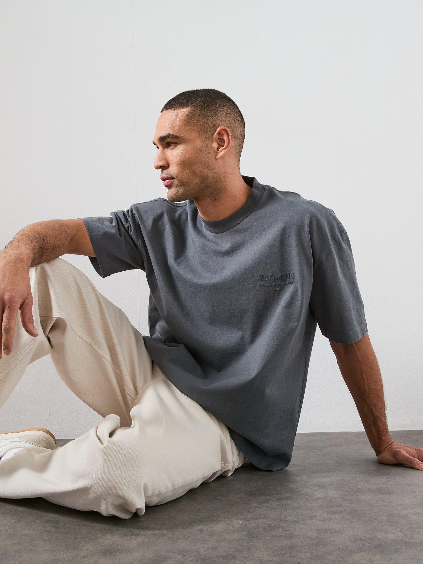 Image 5 of 6 of AllSaints Xander Short Sleeve Crew Neck T-Shirt - Dark Blue