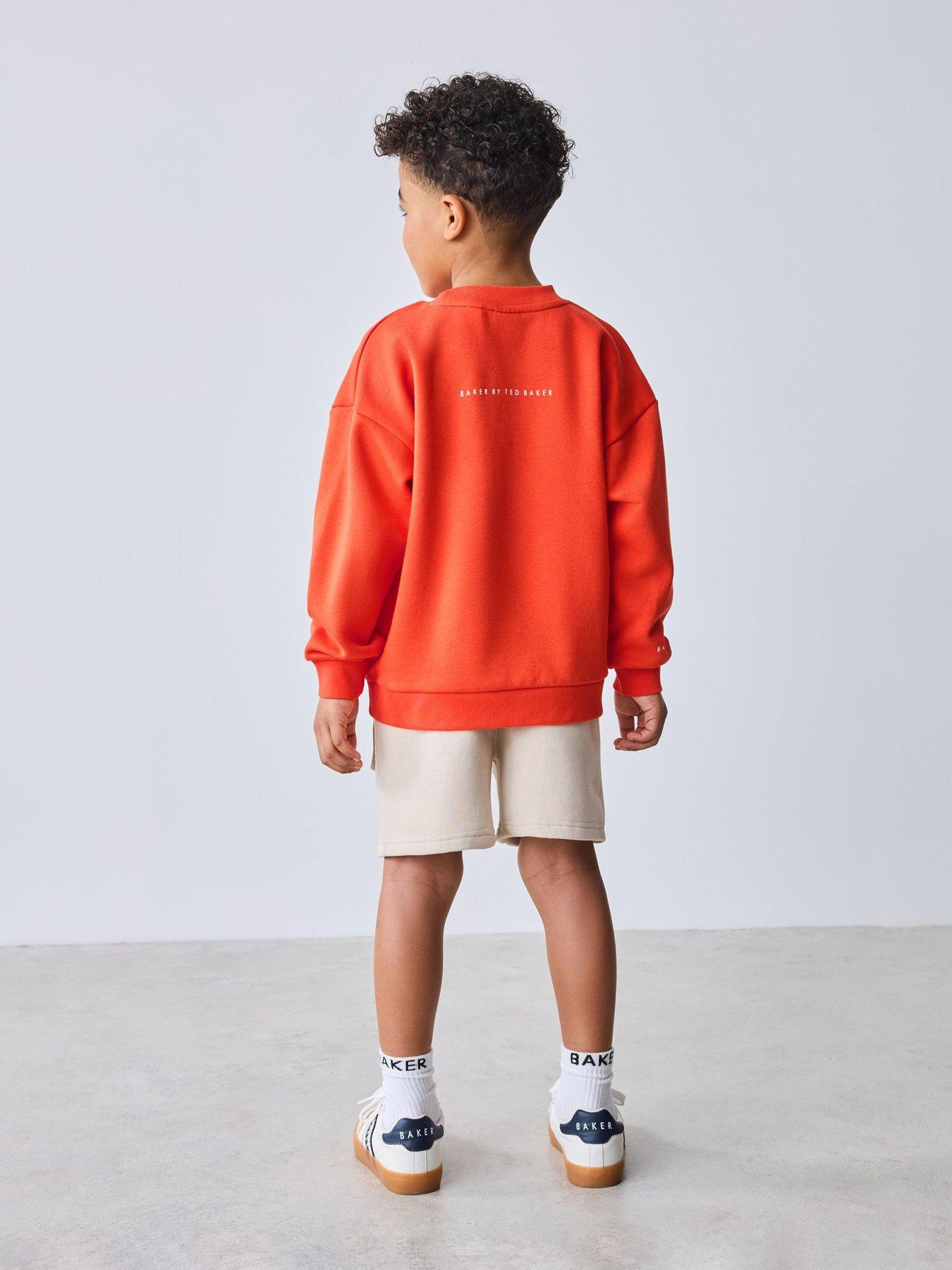 Image 2 of 7 of Ted Baker Boys Logo Sweatshirt &amp; Short Set - Orange