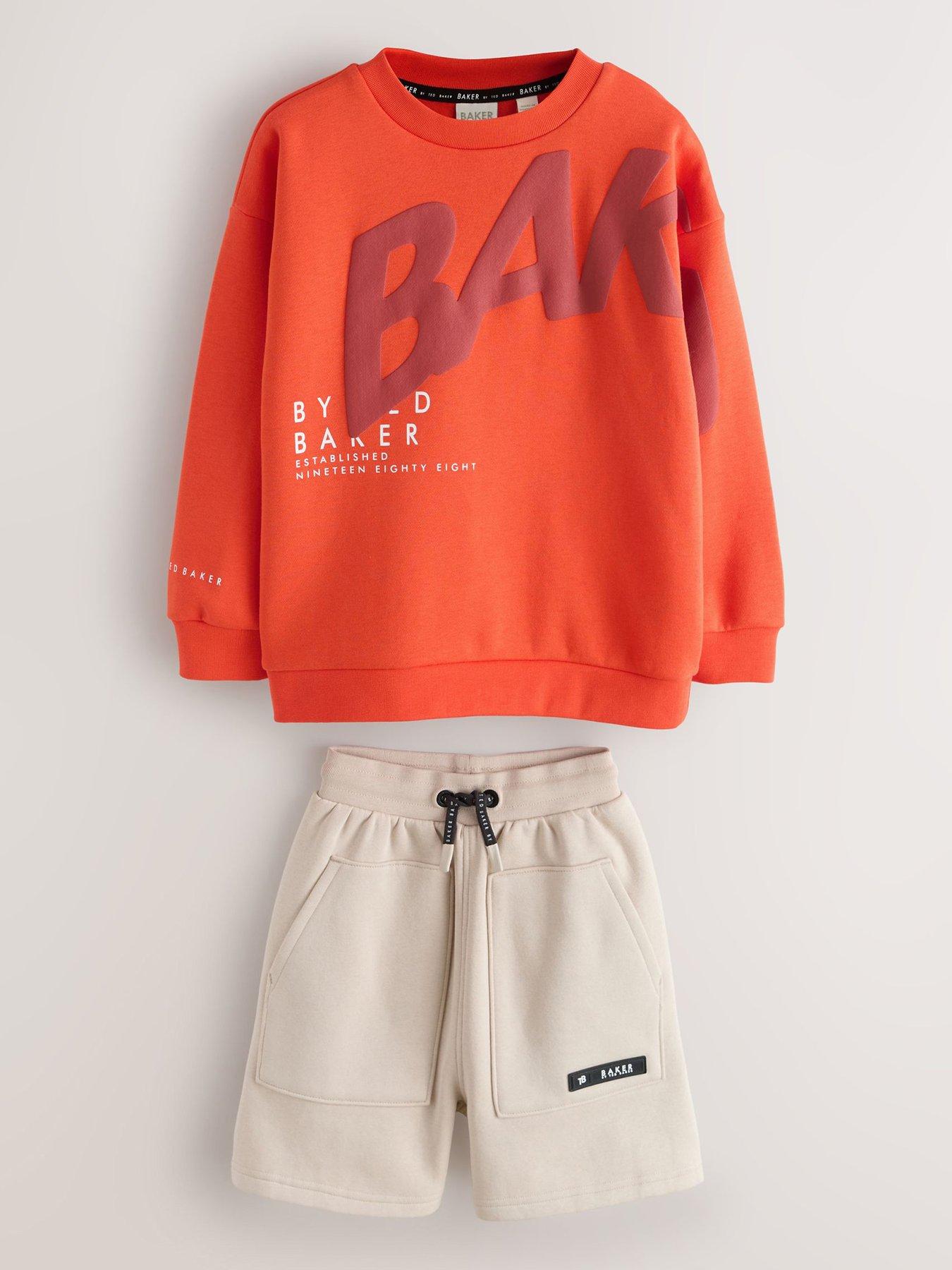 Ted Baker Boys Logo Sweat Short Set - Orange
