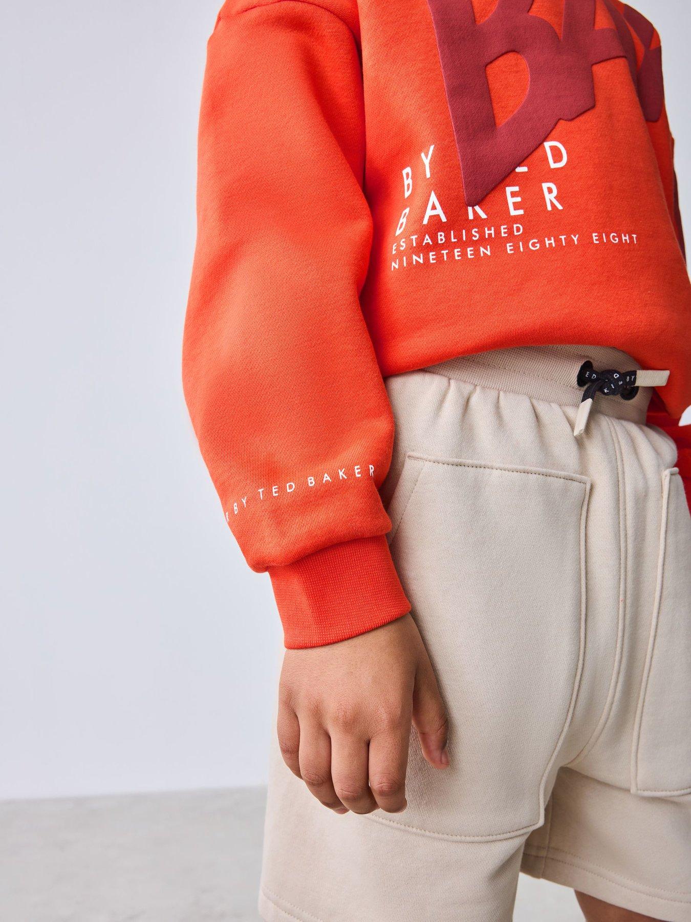 Image 4 of 7 of Ted Baker Boys Logo Sweatshirt &amp; Short Set - Orange