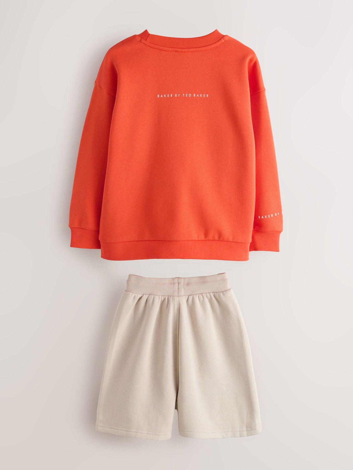Image 7 of 7 of Ted Baker Boys Logo Sweatshirt &amp; Short Set - Orange