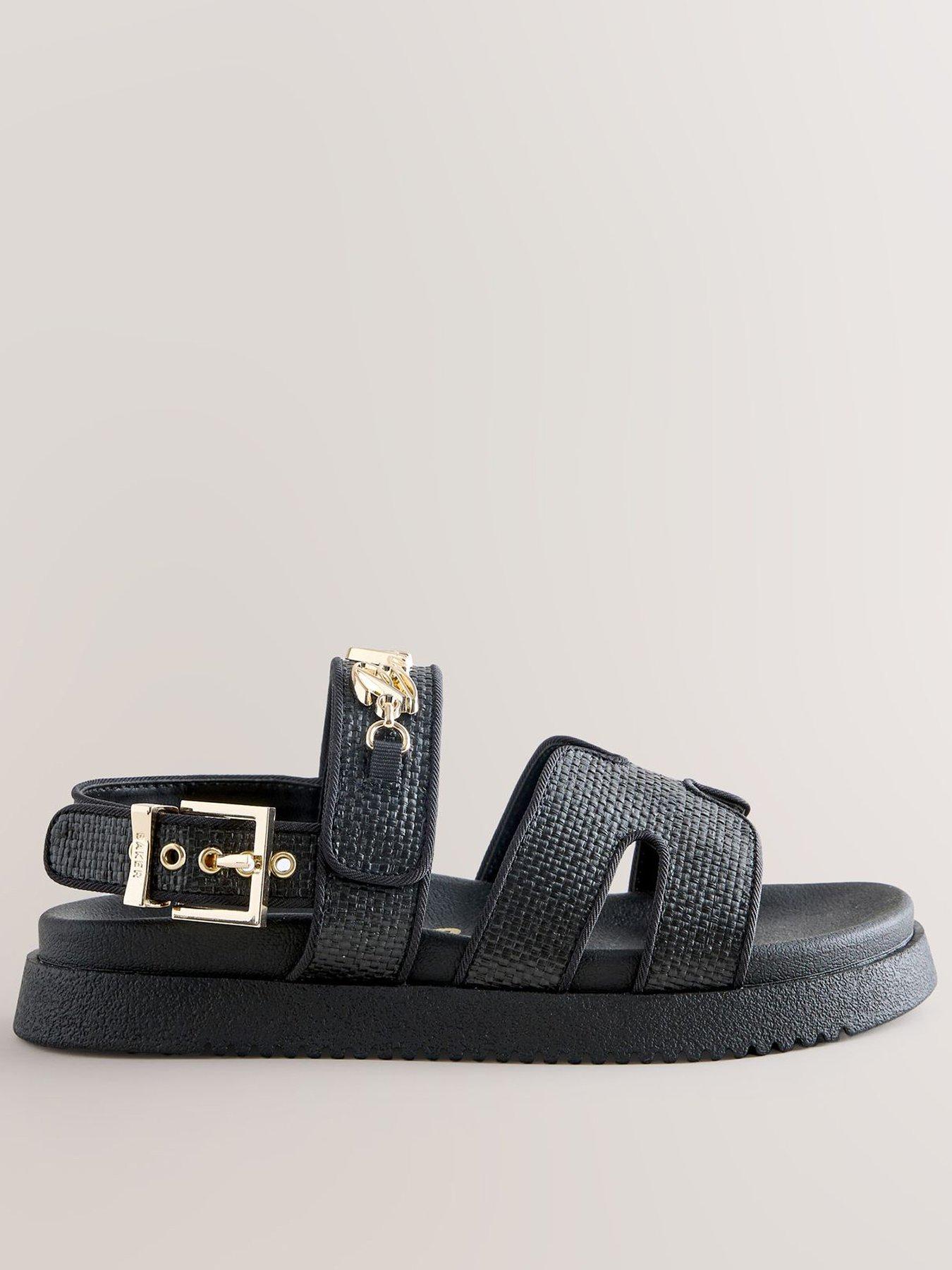 Ted Baker Older Girls Woven Logo Sandals - Black