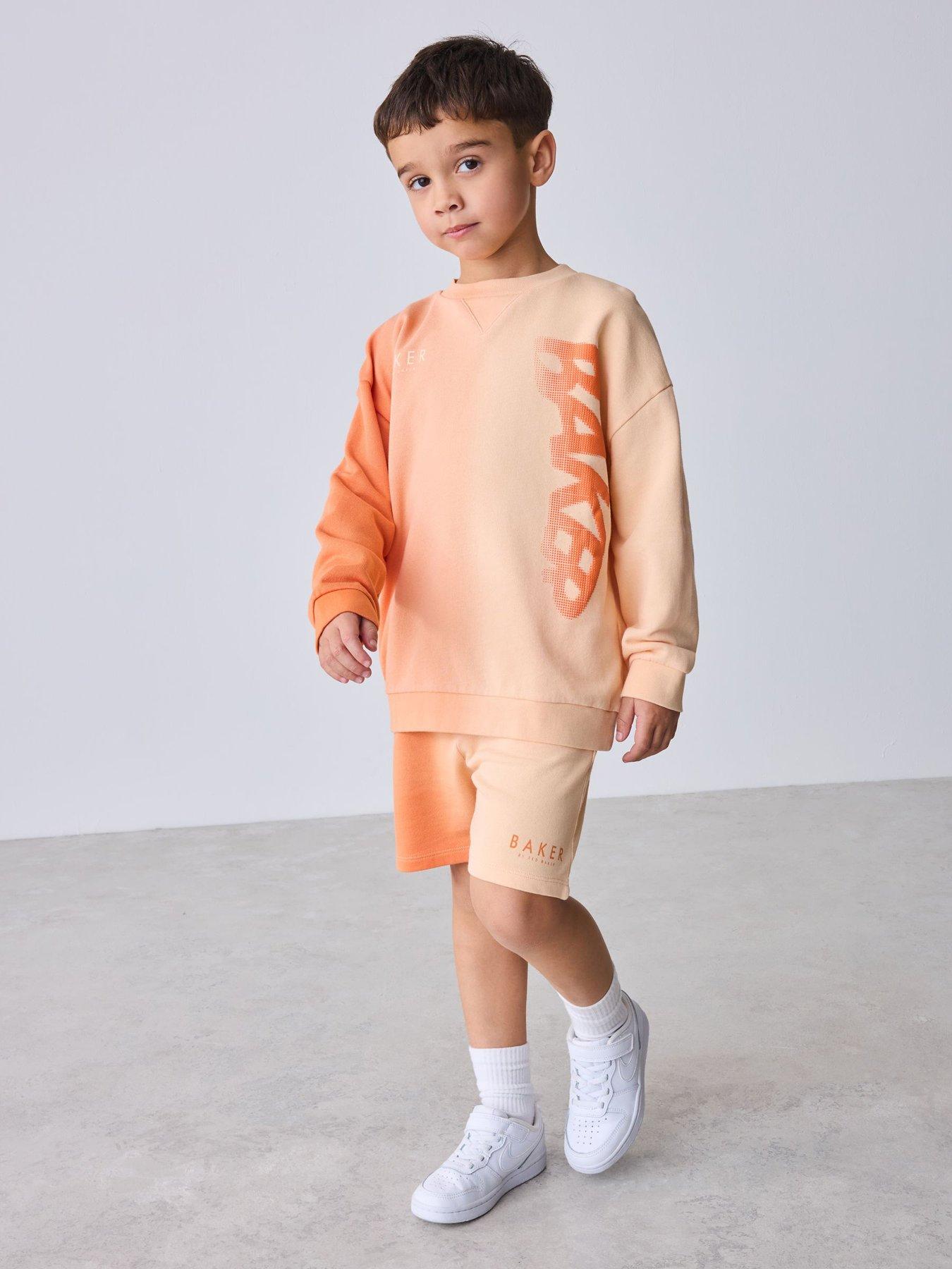 Ted Baker Younger Boys Ombre Sweatshirt Short Set - Orange
