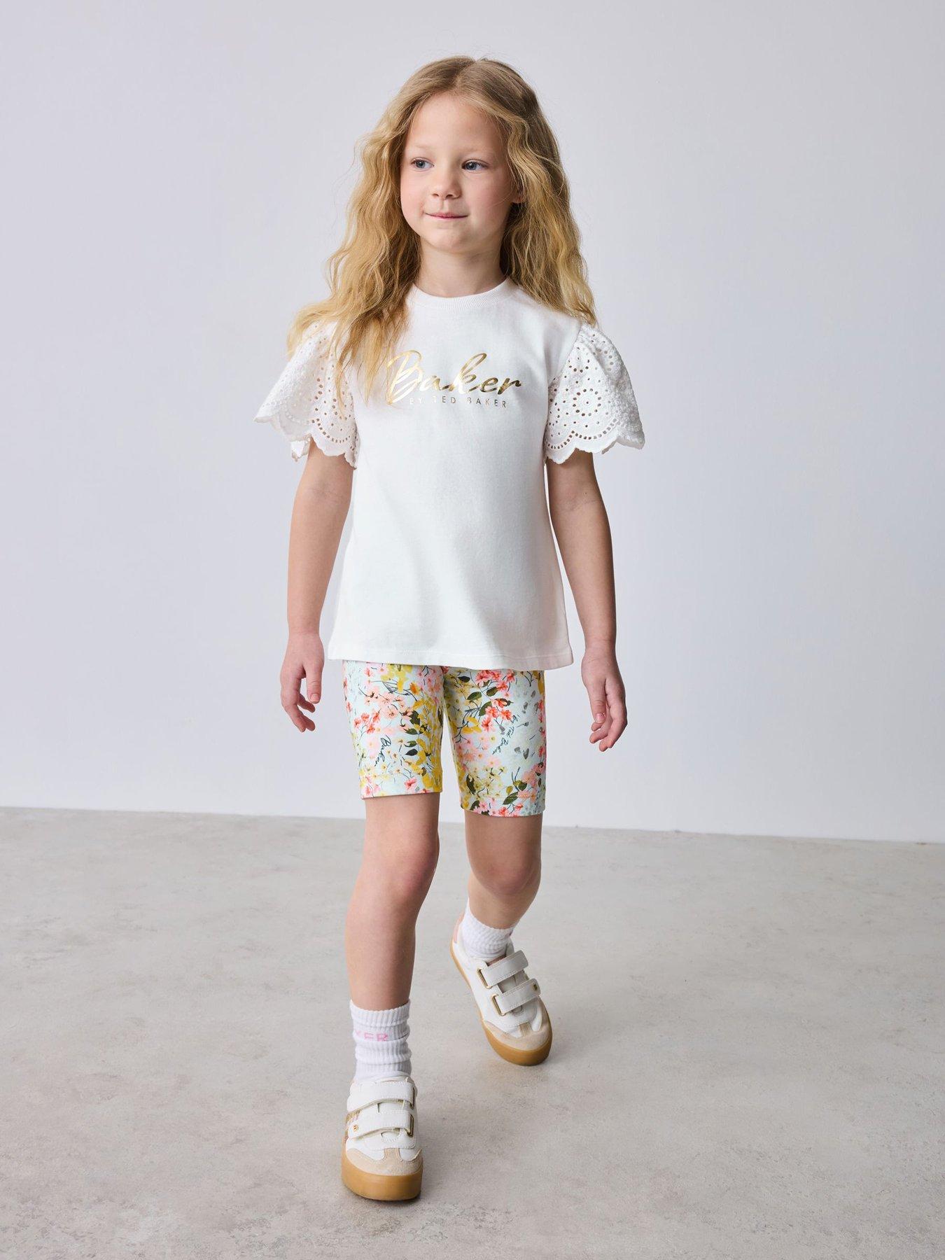 Ted Baker Girls Floral Frill Cycle Short Set - Multi