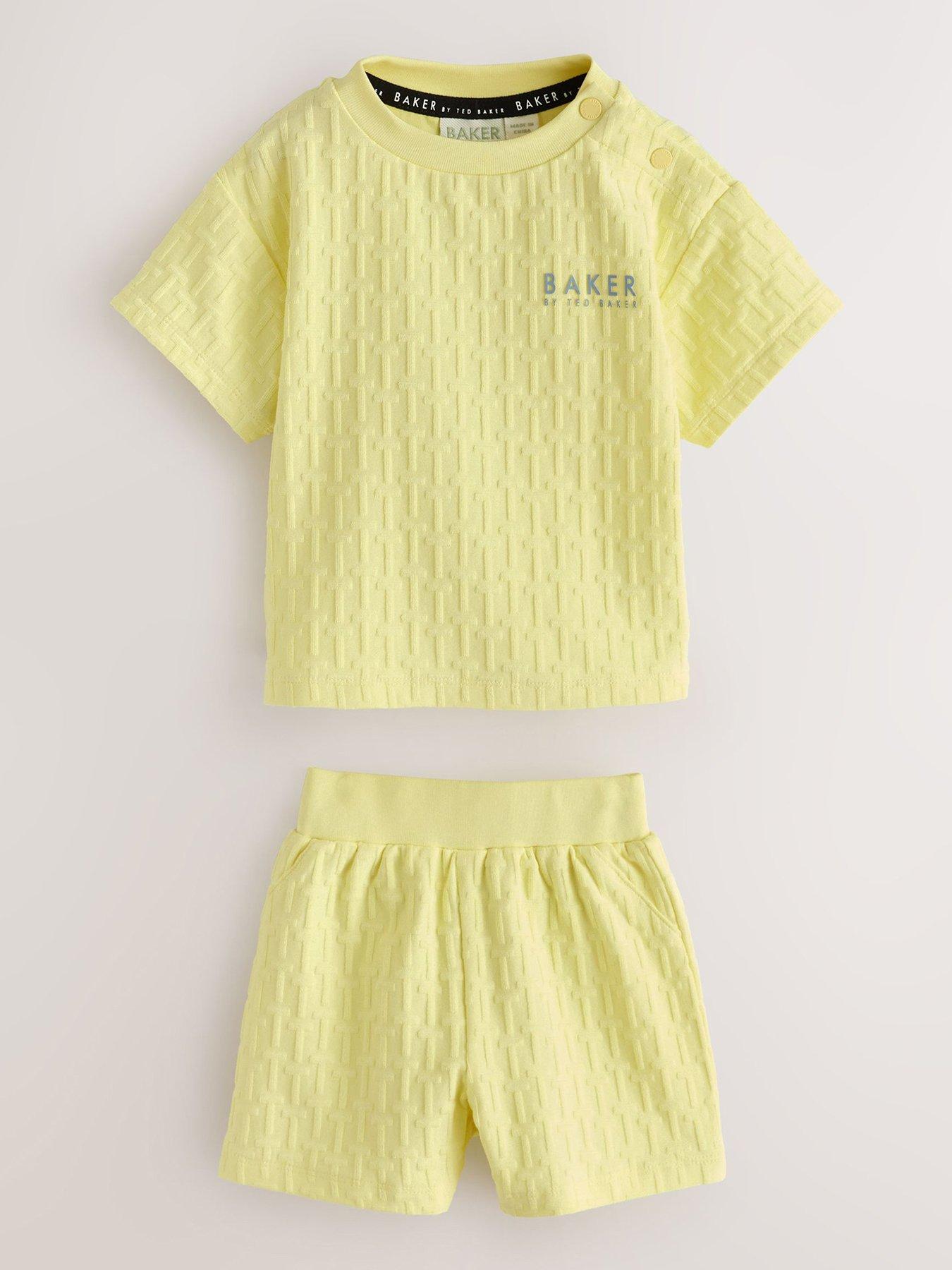 Ted Baker Baby Boys Logo Text T-Shirt  &  Shorts Set - Yellow