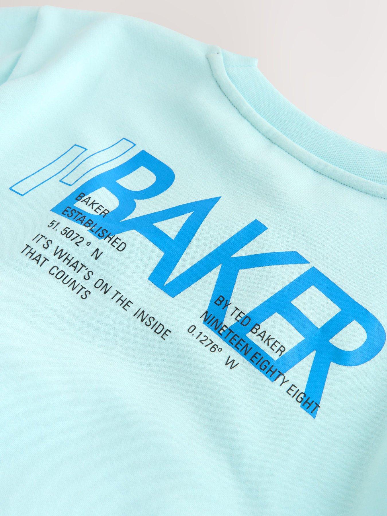 Image 5 of 5 of Ted Baker Boys Logo Sweat Short Set - Light Blue