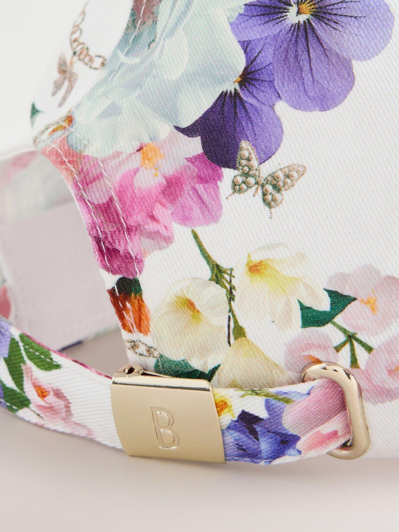 image of ted-baker-girls-floral-logo-cap-white