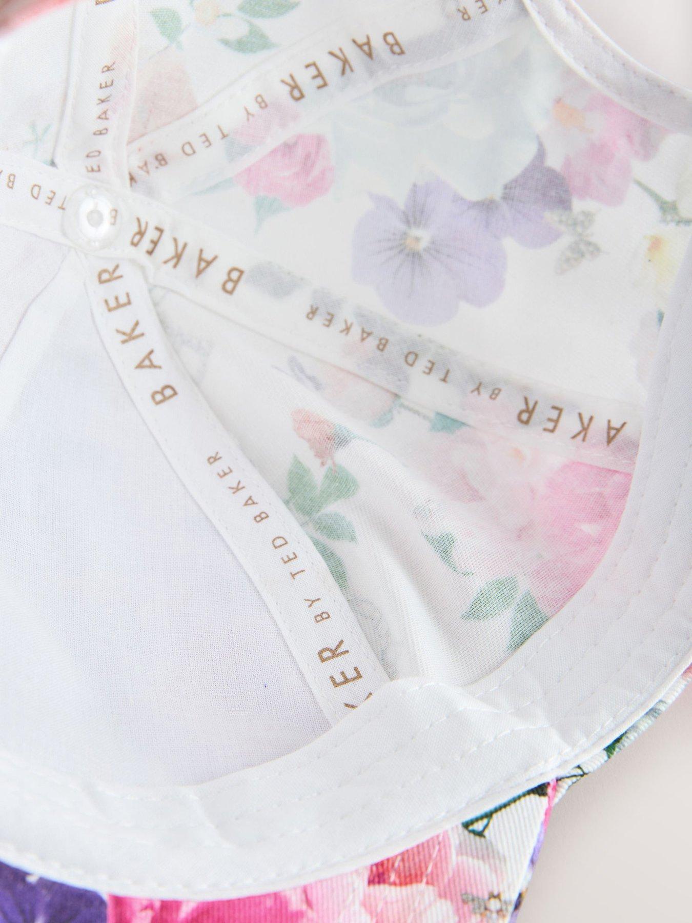  image of ted-baker-girls-floral-logo-cap-white