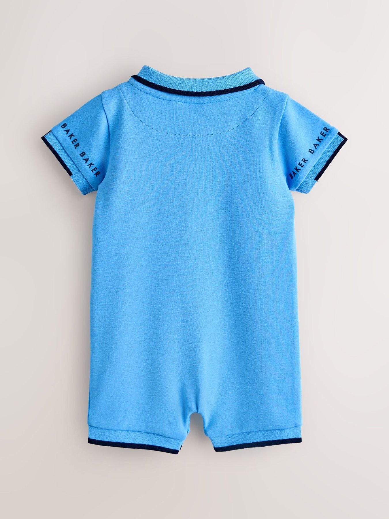 Image 2 of 6 of Ted Baker Baby Boys Romper &amp; Hat Set - Blue