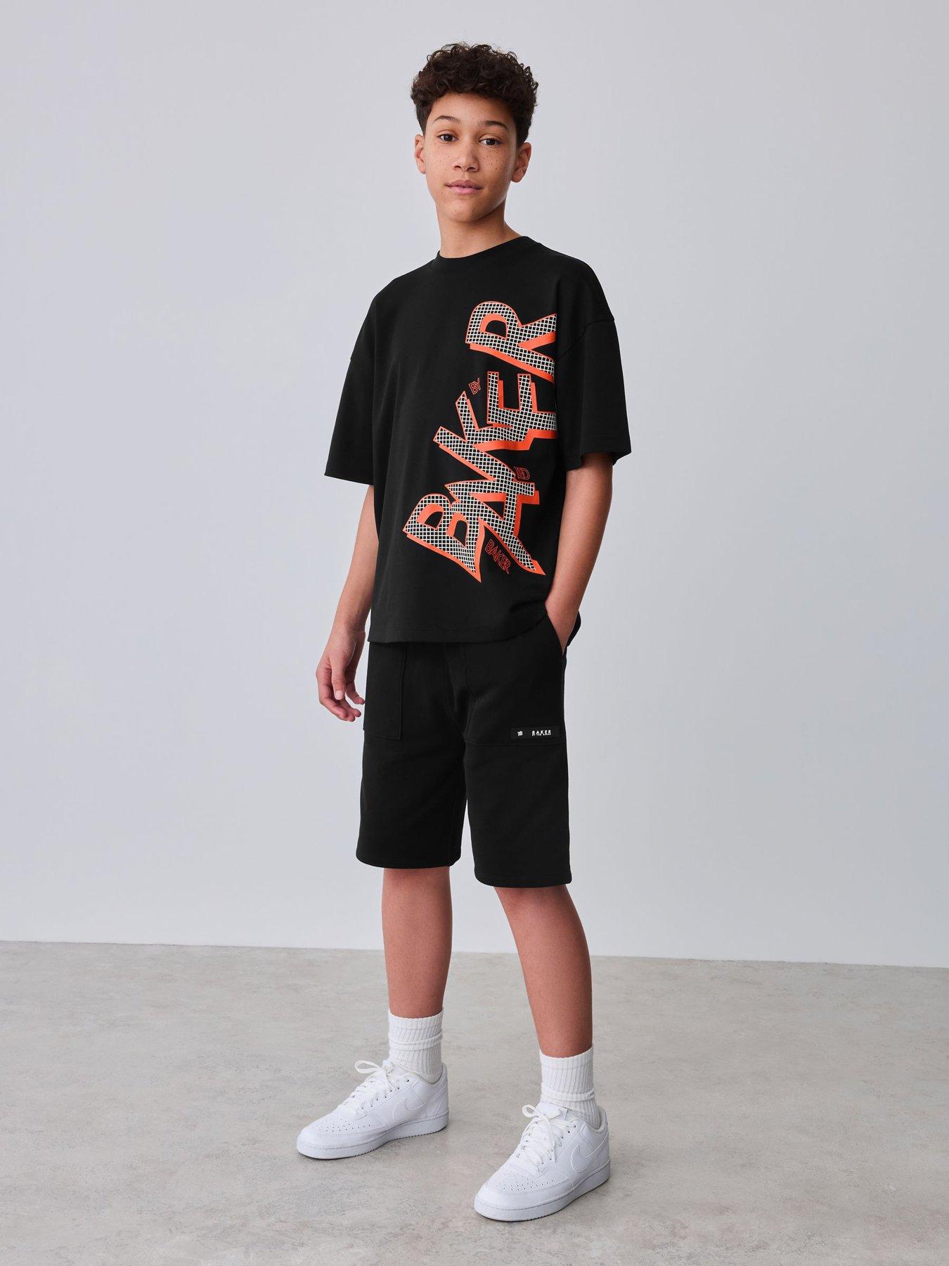 Ted Baker Boys Logo T-Shirt  &  Sweat Short Set - Black