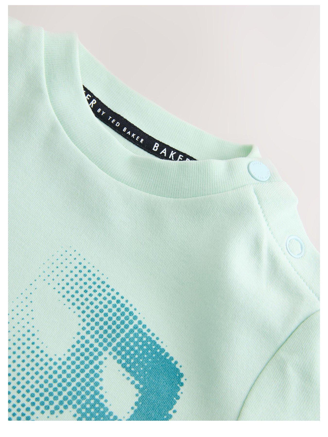 Image 3 of 5 of Ted Baker Baby Boys Ombre Rompersuit - Blue