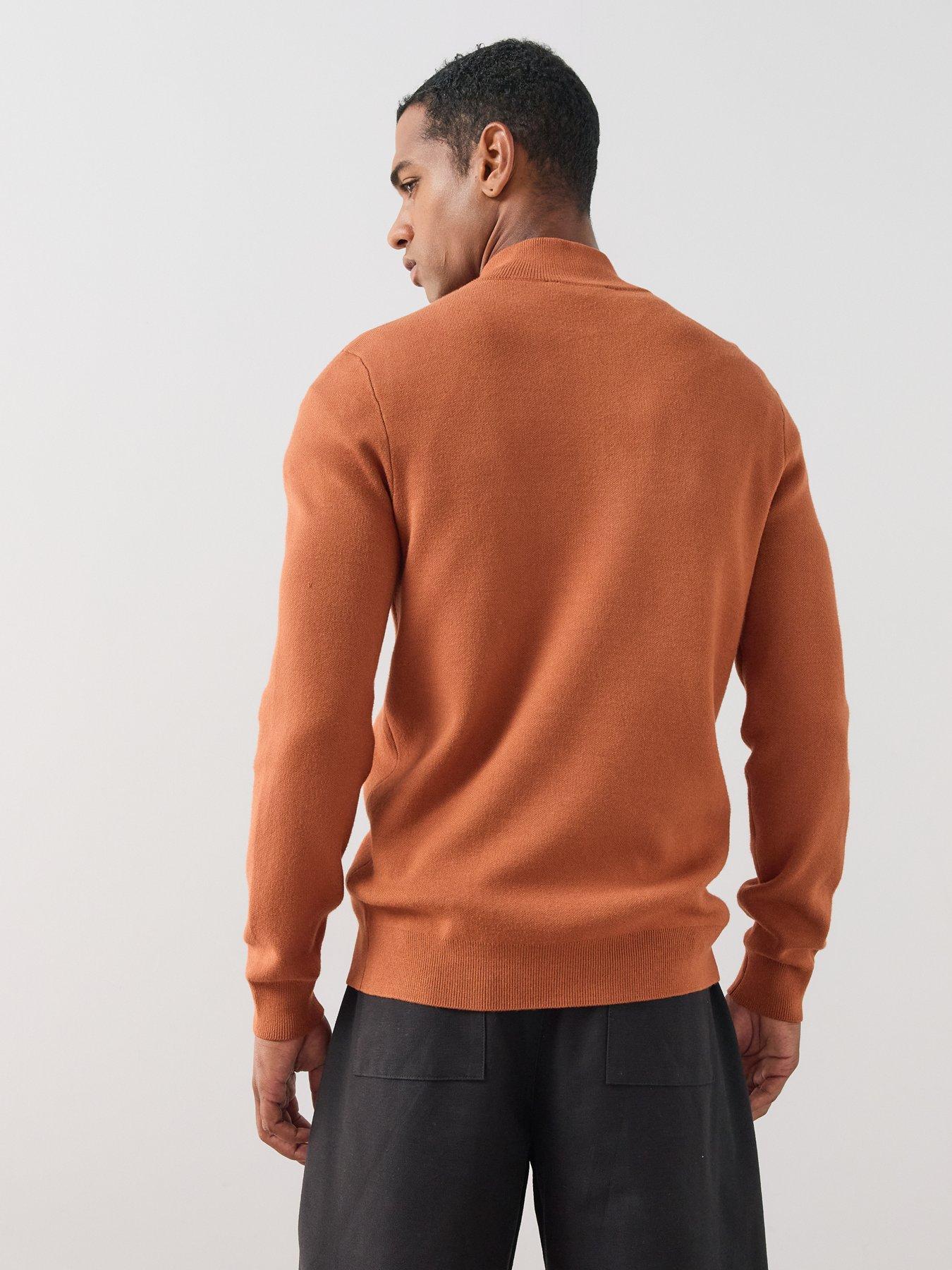 Image 2 of 7 of The Very Collection Premium 1/4 Zip Knitted Jumper - Rust Orange