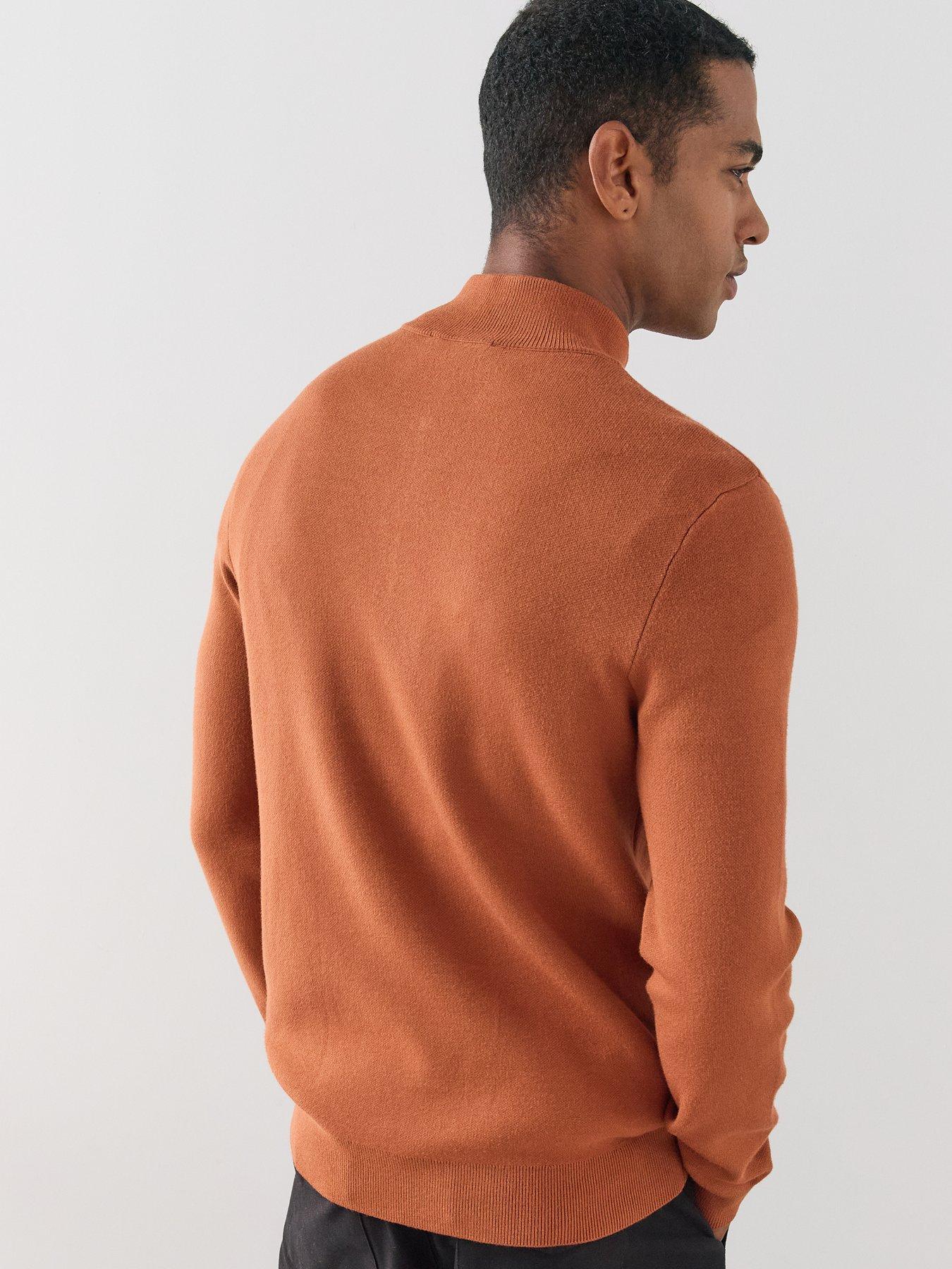Image 5 of 7 of The Very Collection Premium 1/4 Zip Knitted Jumper - Rust Orange