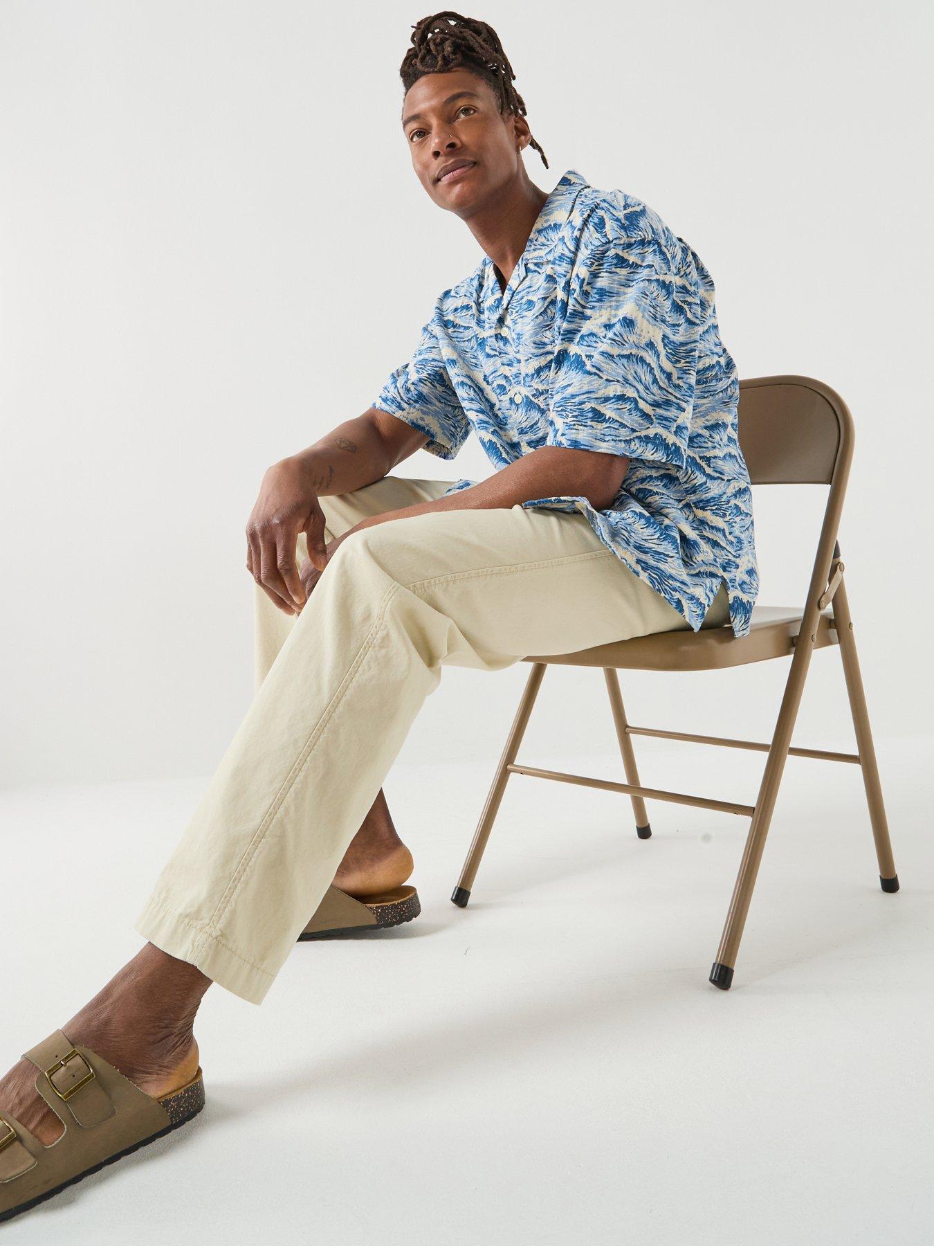 Image 5 of 5 of GANT Relaxed Fit All Over Printed Short Sleeve Shirt - Blue