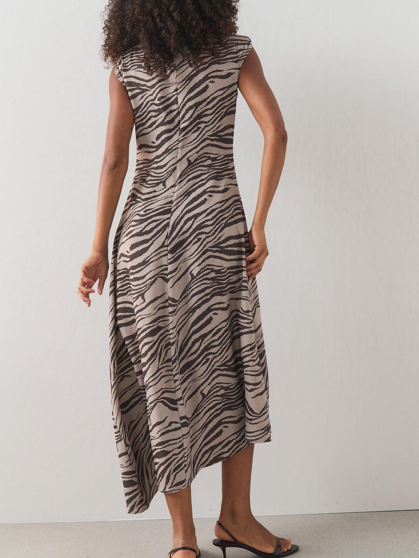 Image 6 of 7 of The Very Collection High Neck Draped Ruched Midi Dress