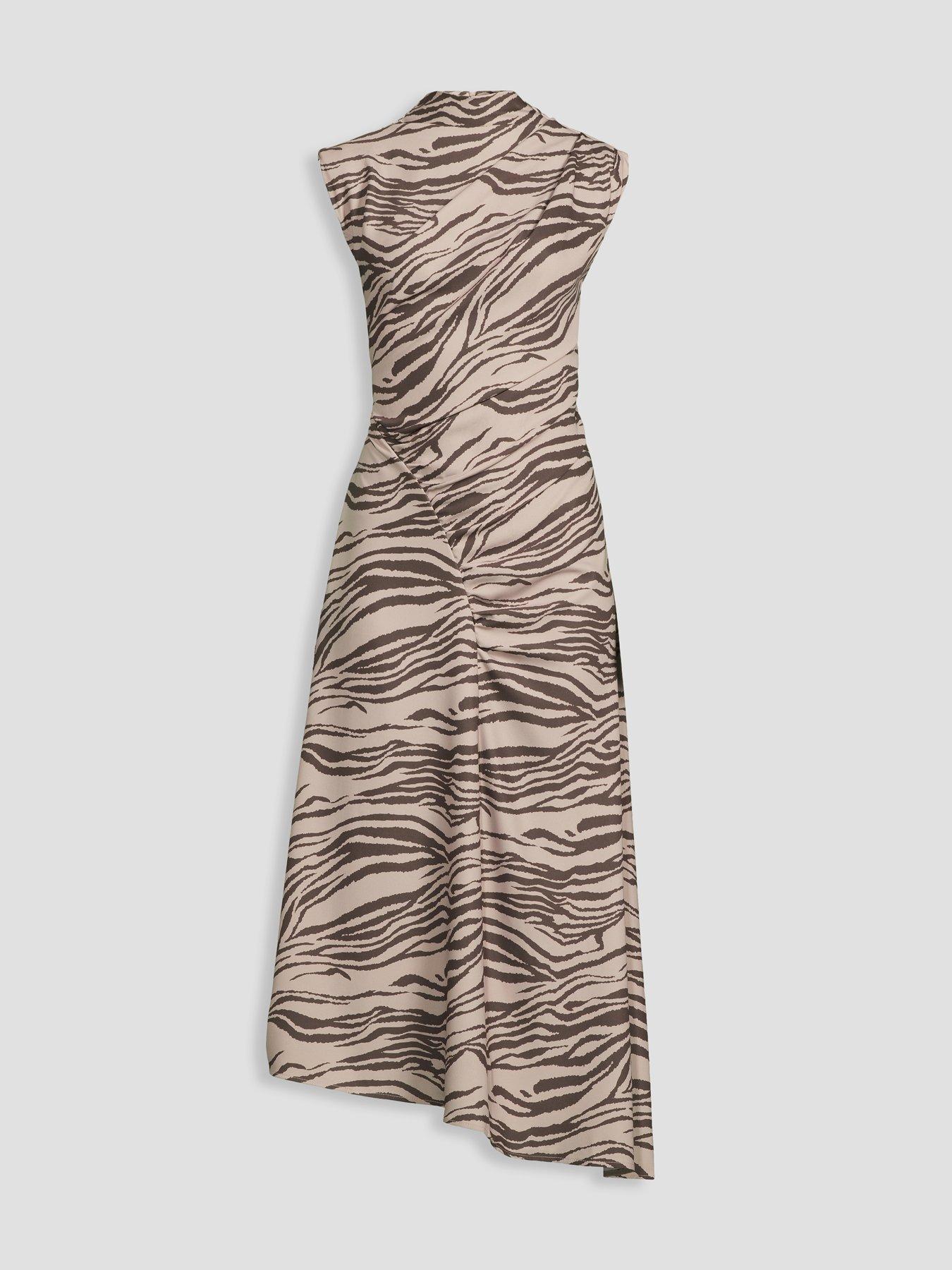 Image 7 of 7 of The Very Collection High Neck Draped Ruched Midi Dress