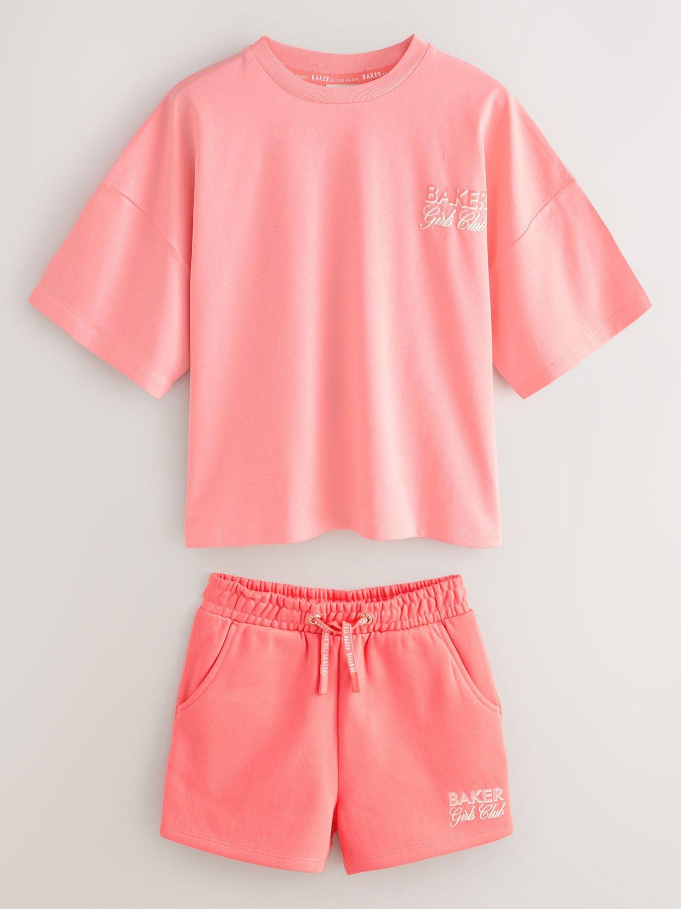 Ted Baker Older Girls Logo Girls-Club Sweatshirt  &  Shorts Set - Orange