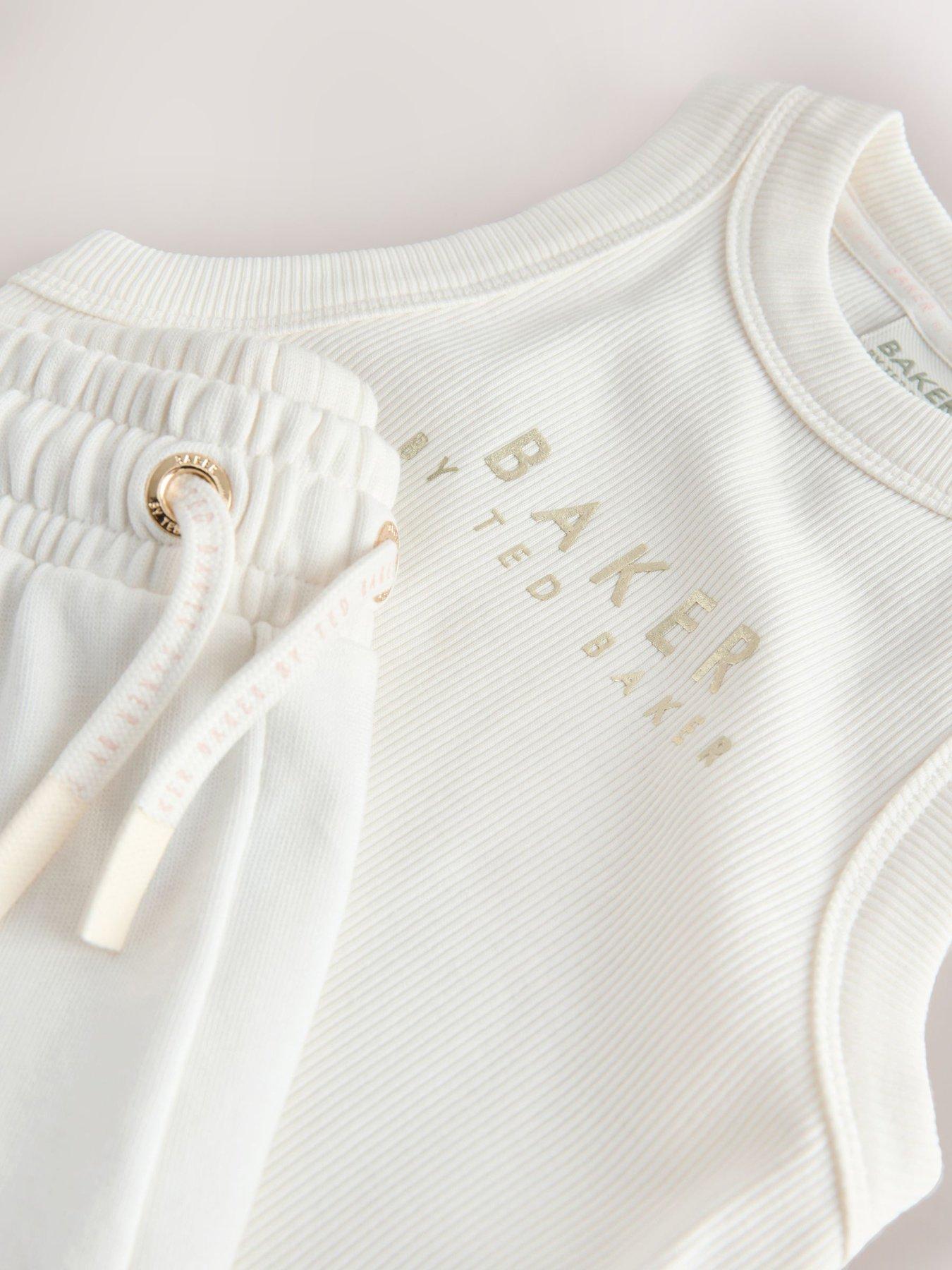 Image 3 of 6 of Ted Baker Girls Logo Drawstring Short Set - Neutral