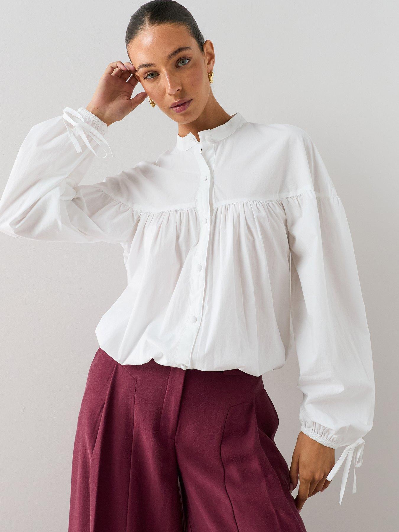 Image 1 of 7 of The Very Collection Cotton Poplin Balloon Sleeve Shirt