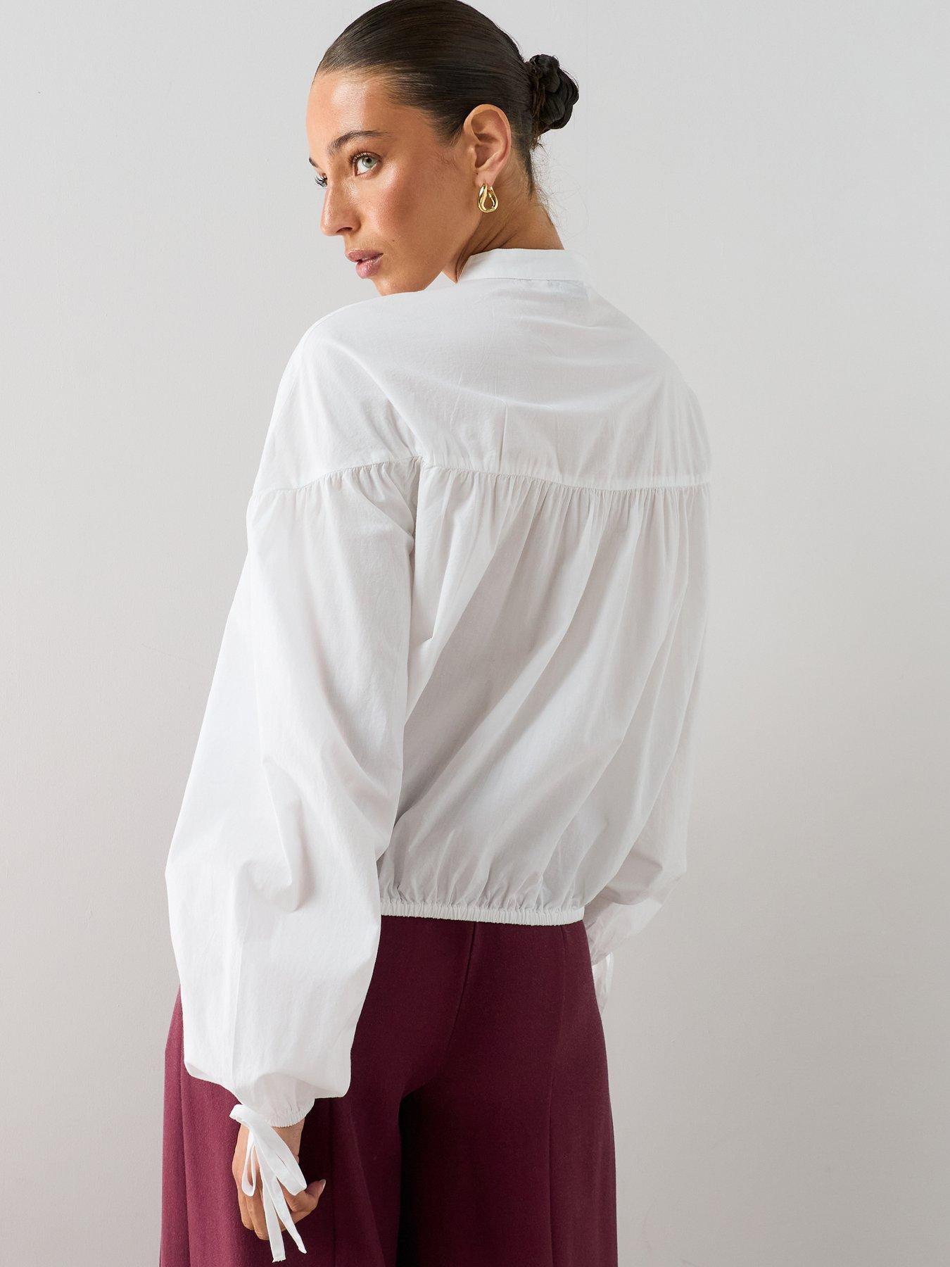 Image 2 of 7 of The Very Collection Cotton Poplin Balloon Sleeve Shirt