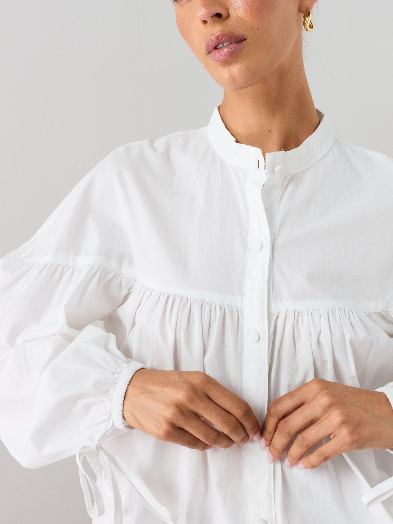 Image 6 of 7 of The Very Collection Cotton Poplin Balloon Sleeve Shirt