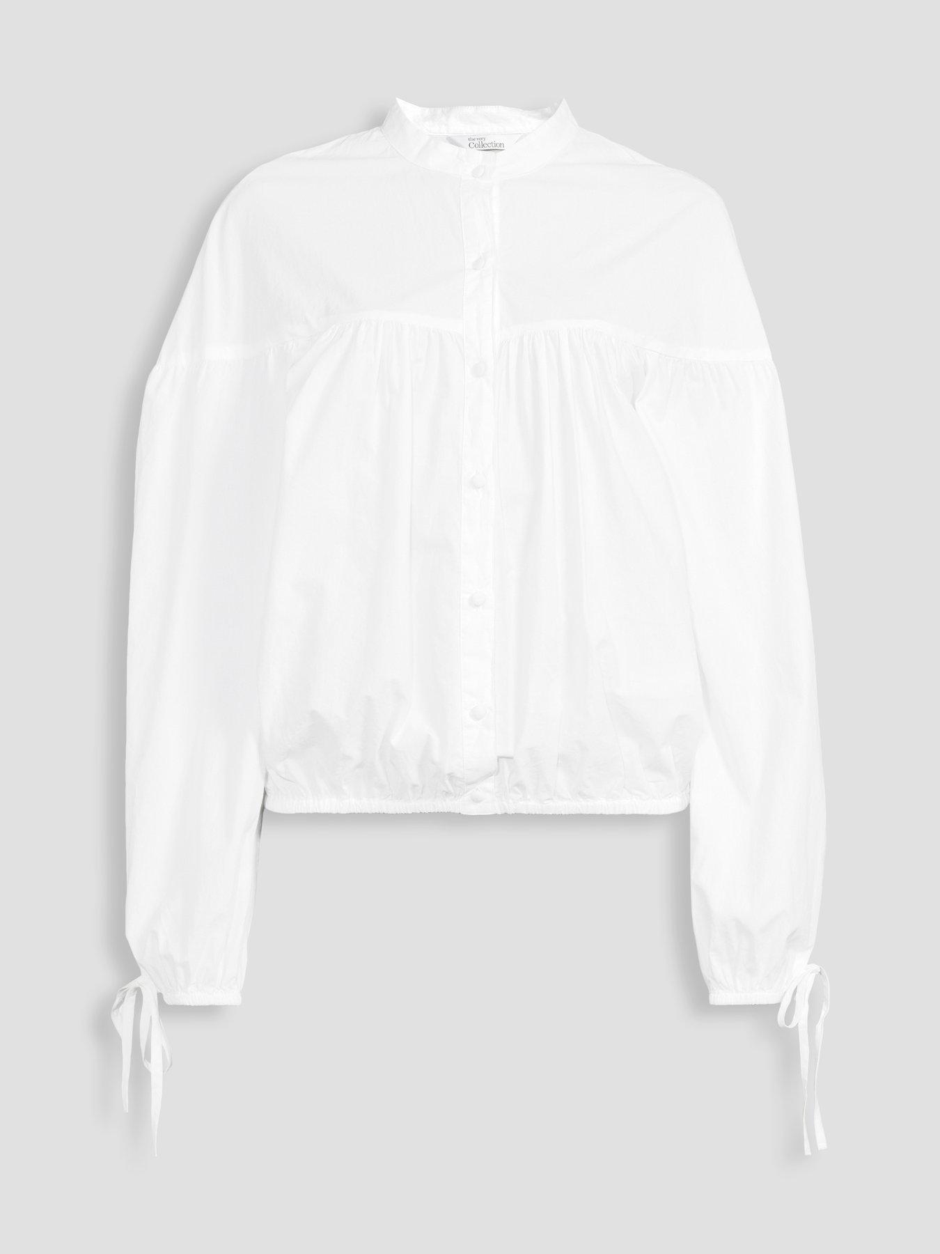 Image 7 of 7 of The Very Collection Cotton Poplin Balloon Sleeve Shirt