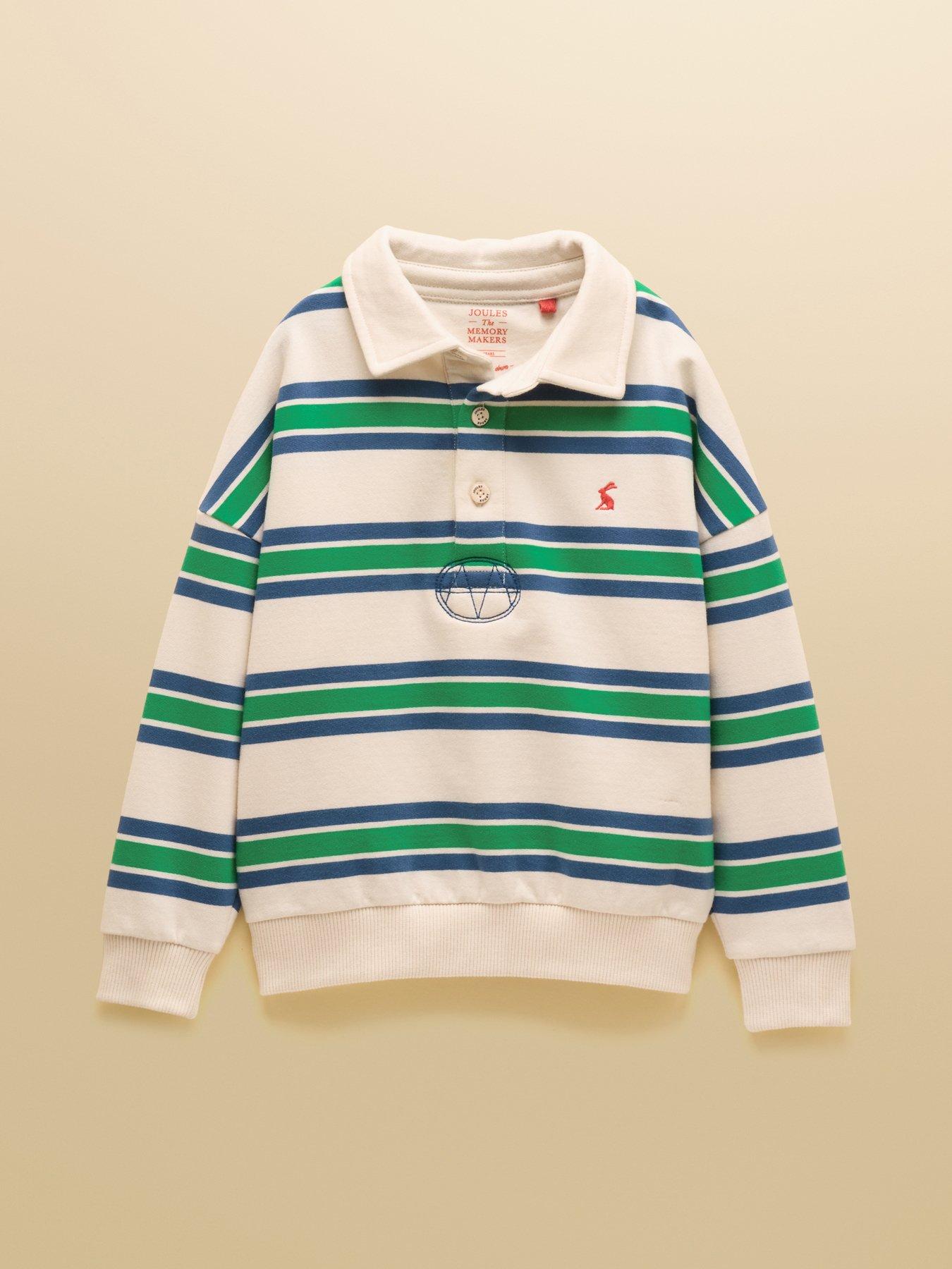 Joules Boys Collared Sweatshirt - Green/White