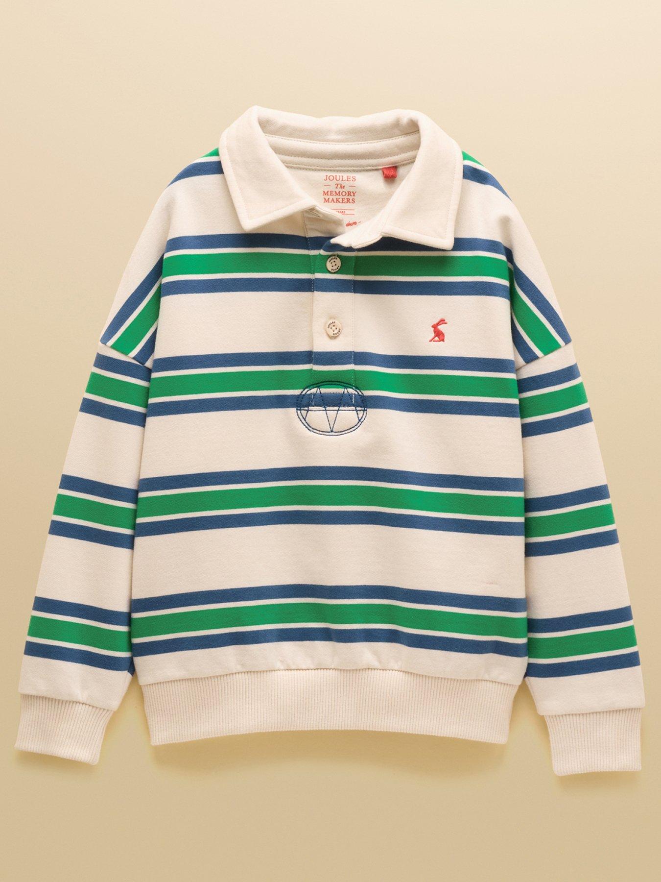 Image 2 of 6 of Joules Boys Collared Sweatshirt - Green/White