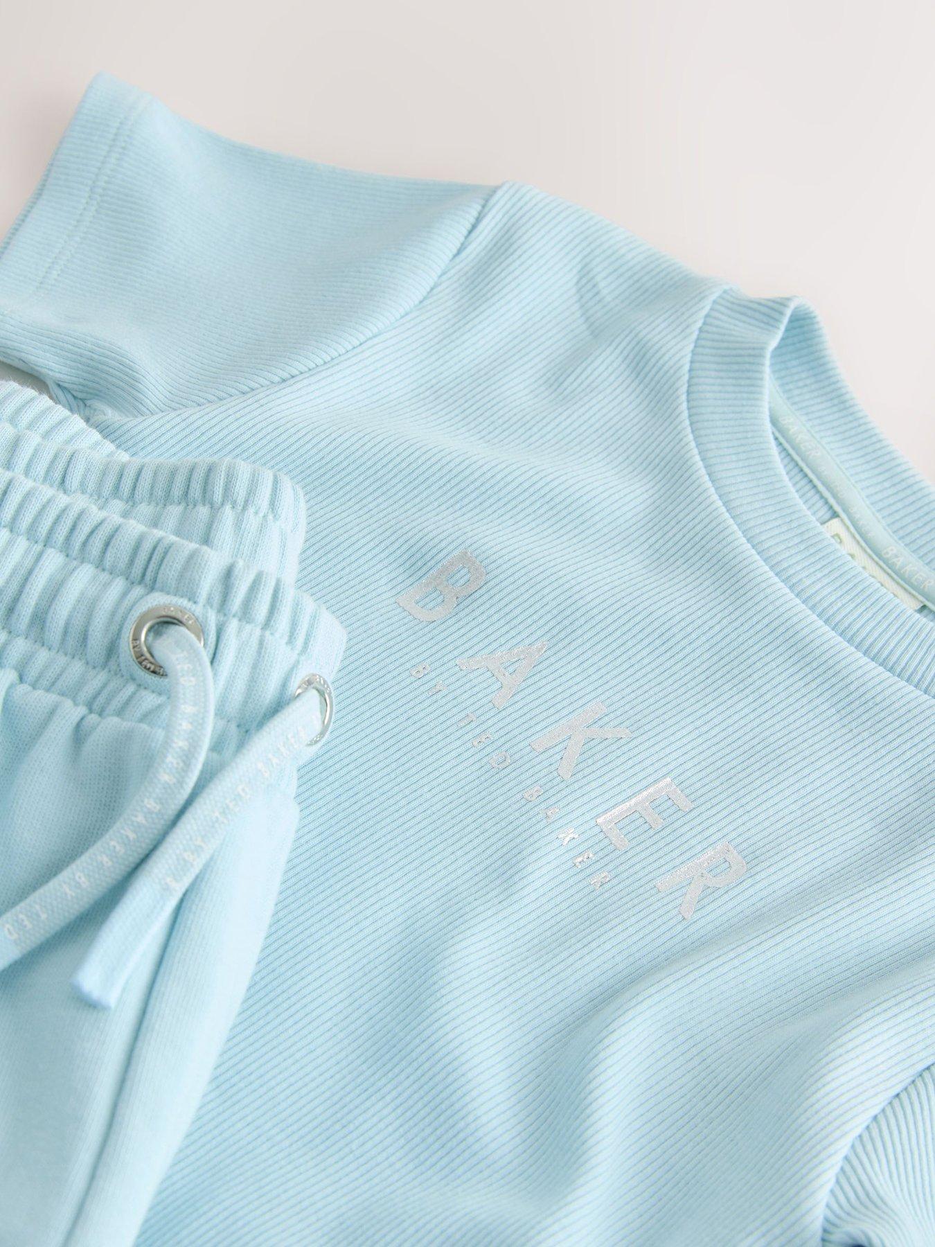 Image 3 of 6 of Ted Baker Girls Logo Drawstring Short Set - Light Blue