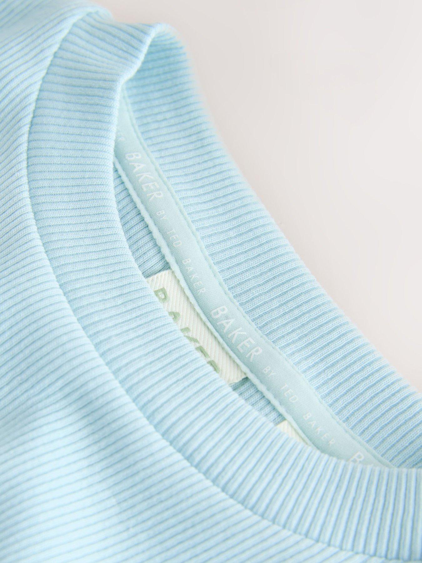 Image 4 of 6 of Ted Baker Girls Logo Drawstring Short Set - Light Blue